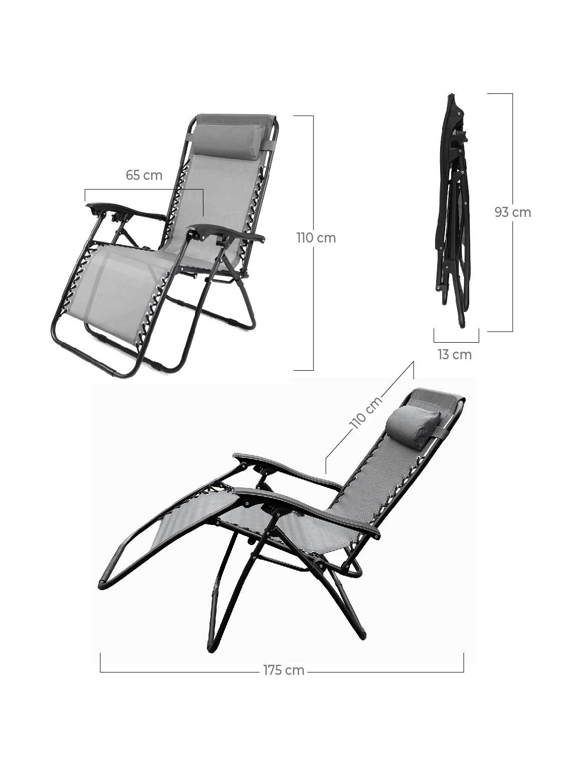 Reposera Zero Gravity Relan Zen Silla Plegable y Reclinable-4