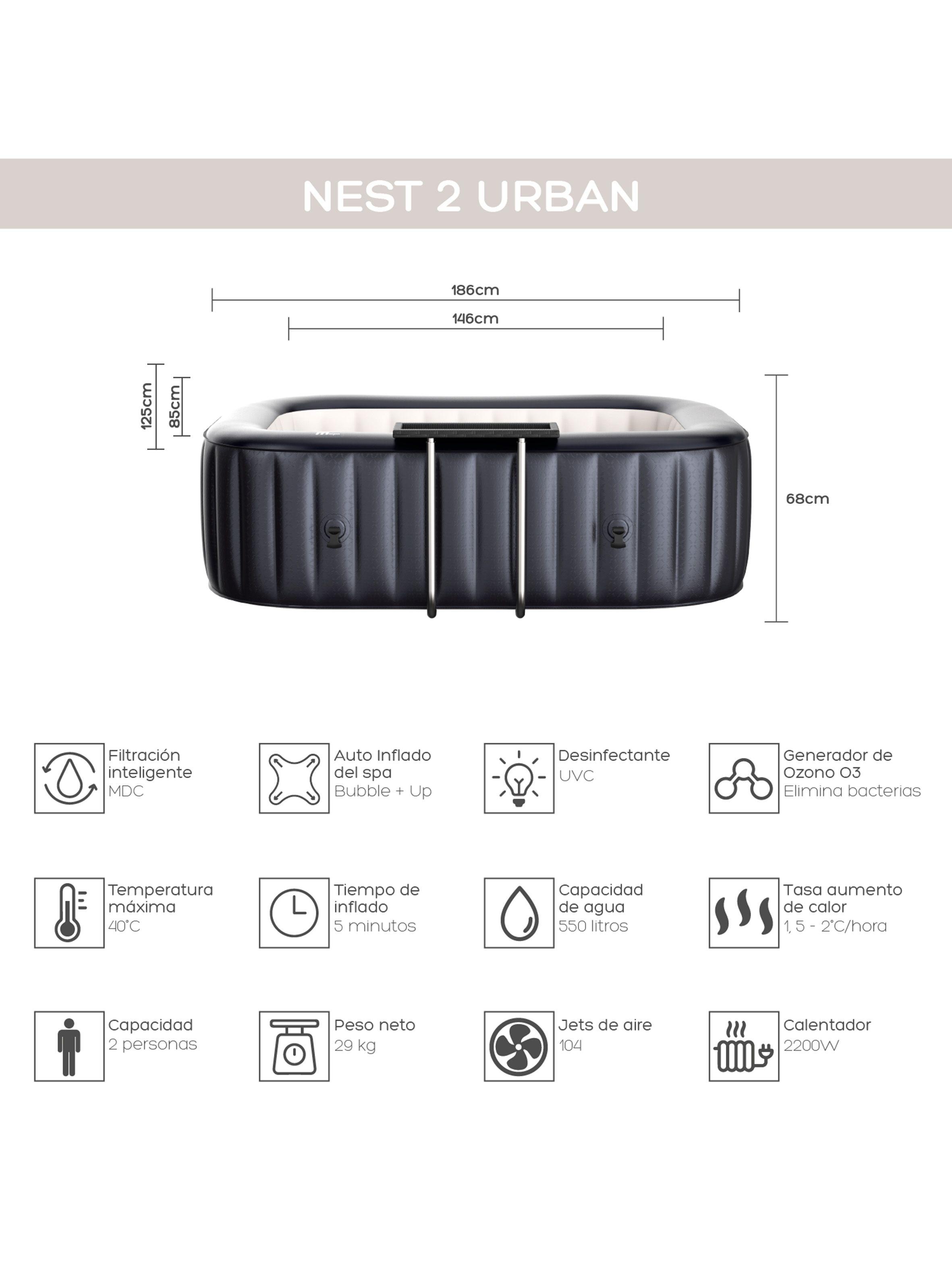 Hot Tub Inflable Nest Urban Para 2 Personas MSpa-2