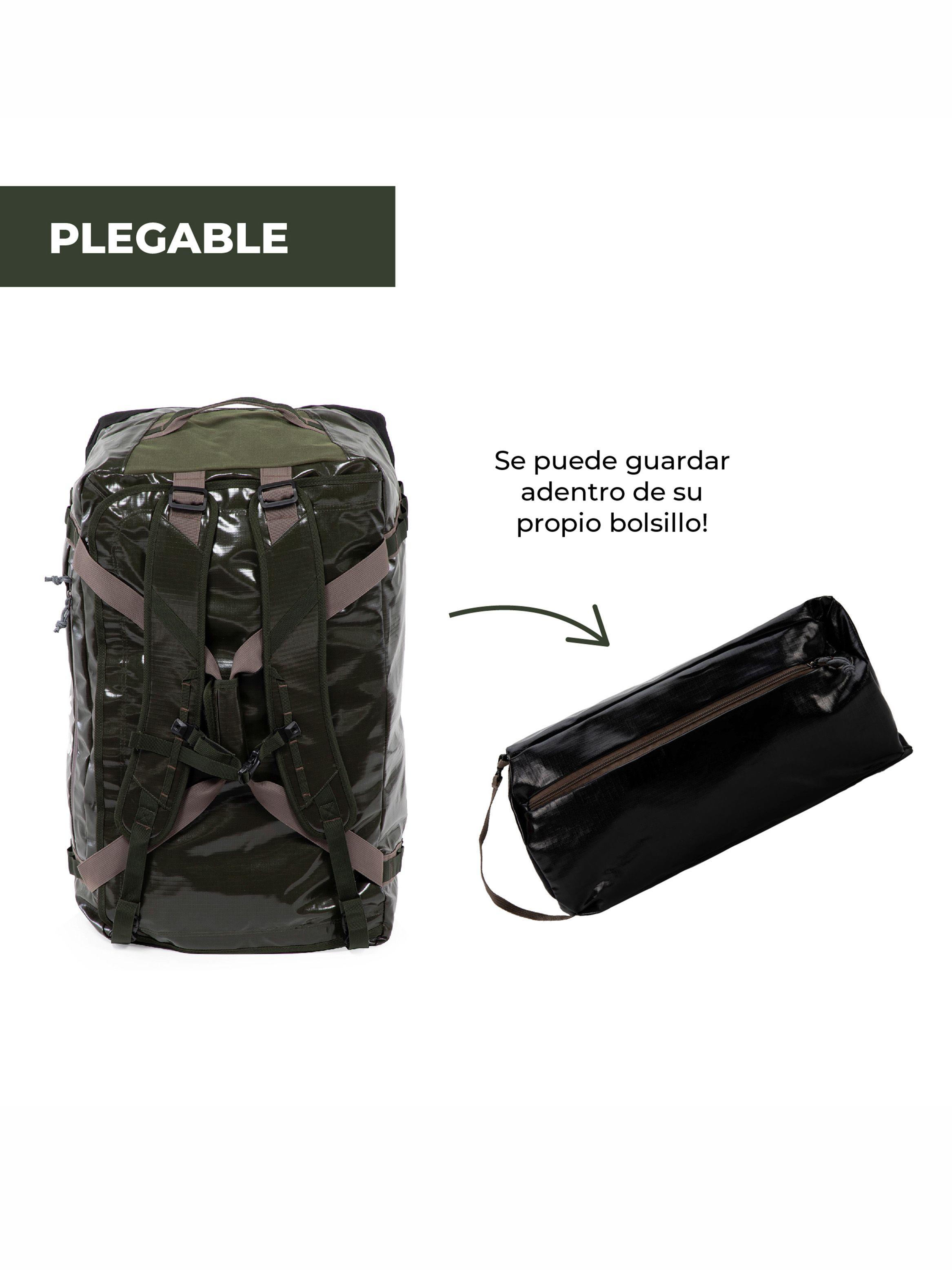 Bolso Mochila Impermeable Verde Kano Outdoor 80L Plegable-4