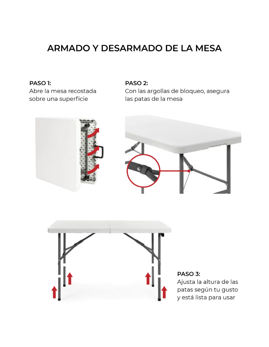 Mesa Plegable 180 cm Kano Maleta Para Camping y Picnic Portátil-5