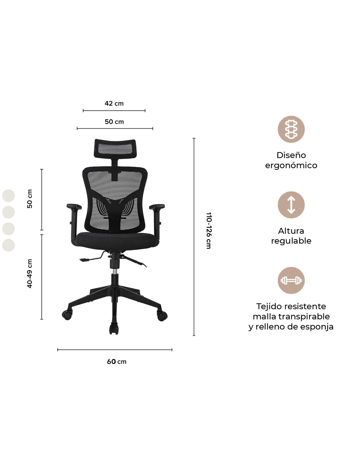 Silla de Oficina Presidente Ankara Con Cabecero Regulable-2