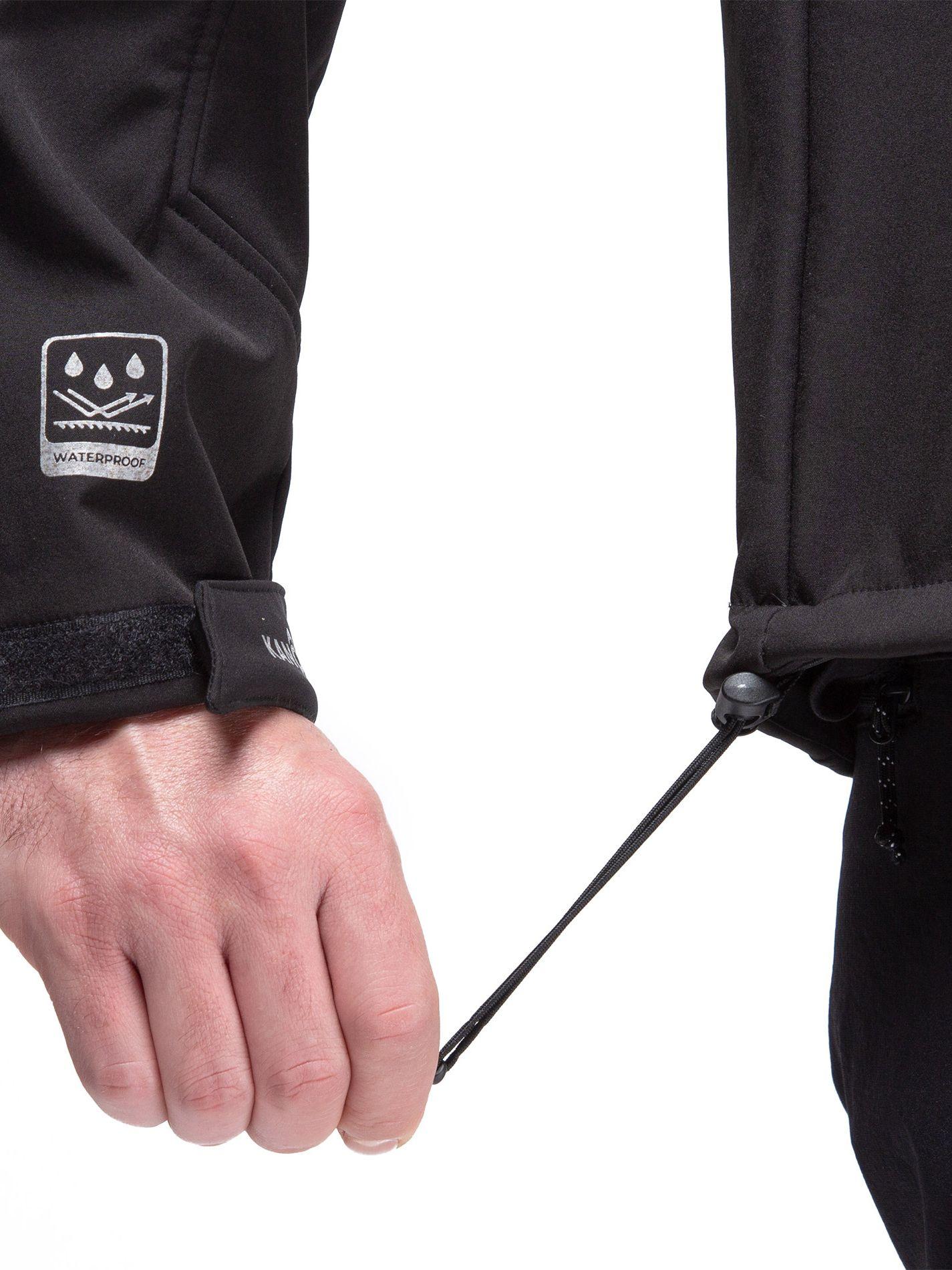 Chaqueta Softshell Impermeable Kano Tepa Negro con Gorro-5