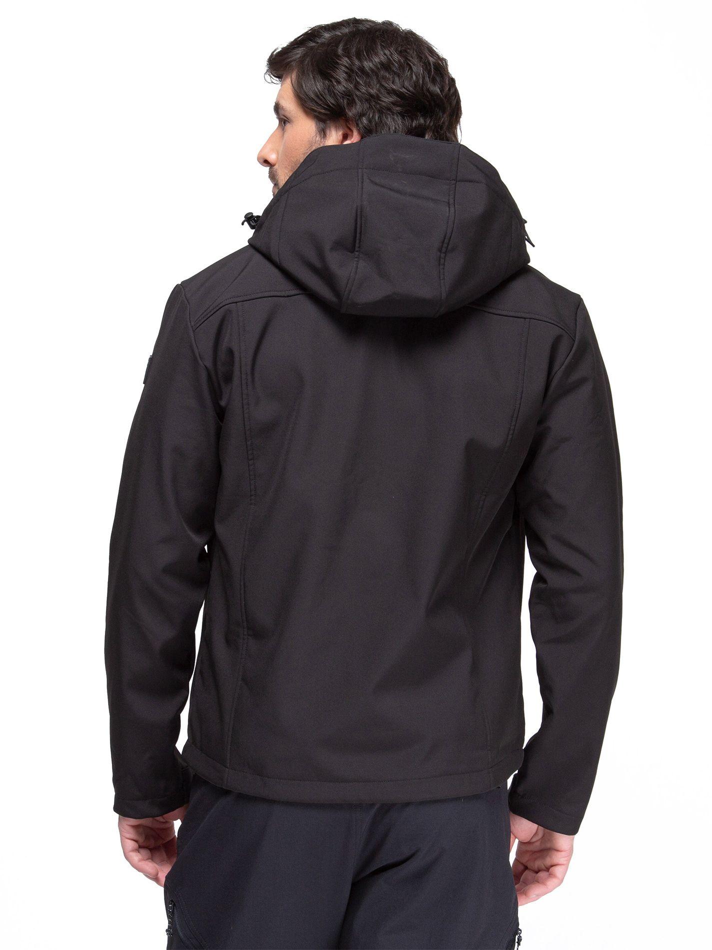 Chaqueta Softshell Impermeable Kano Tepa Negro con Gorro-8