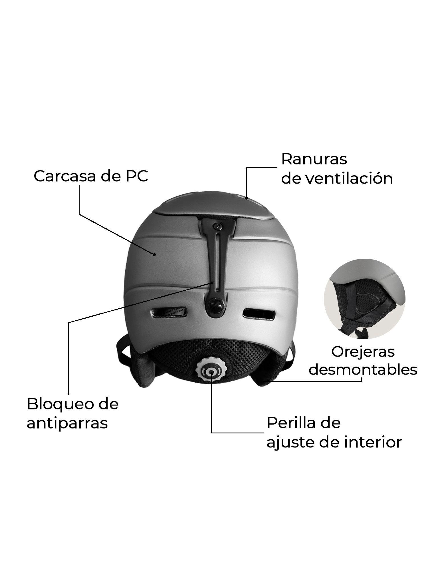 Casco De Ski y Snowboard Kano Patrol Gris Ajustable-3