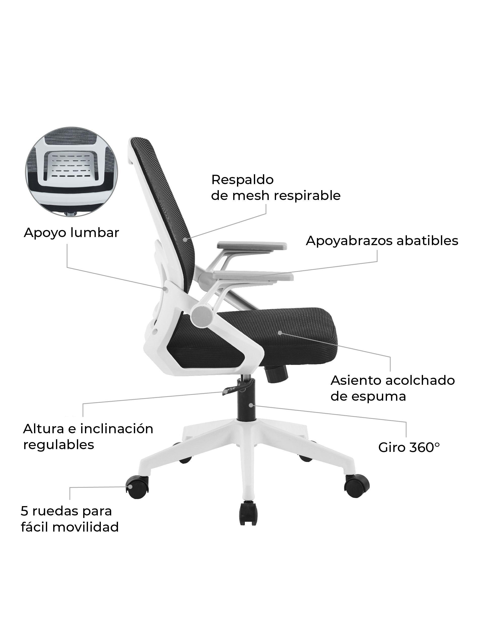 Silla de Escritorio Ergonomus Kobe Blanco Ergonómica-3