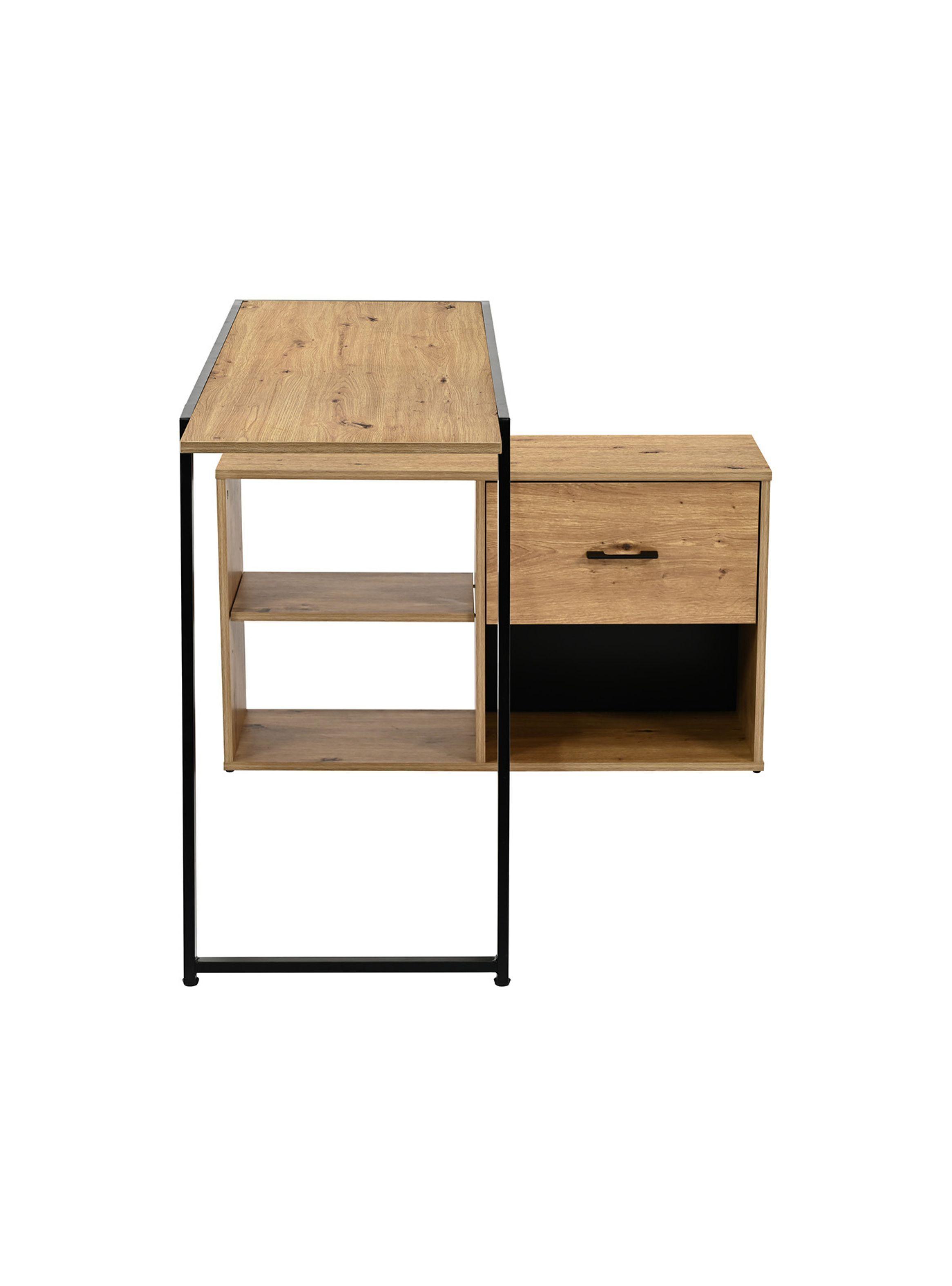 Escritorio Bilai Relan Con Estantes y Cajón Estilo Industrial-2