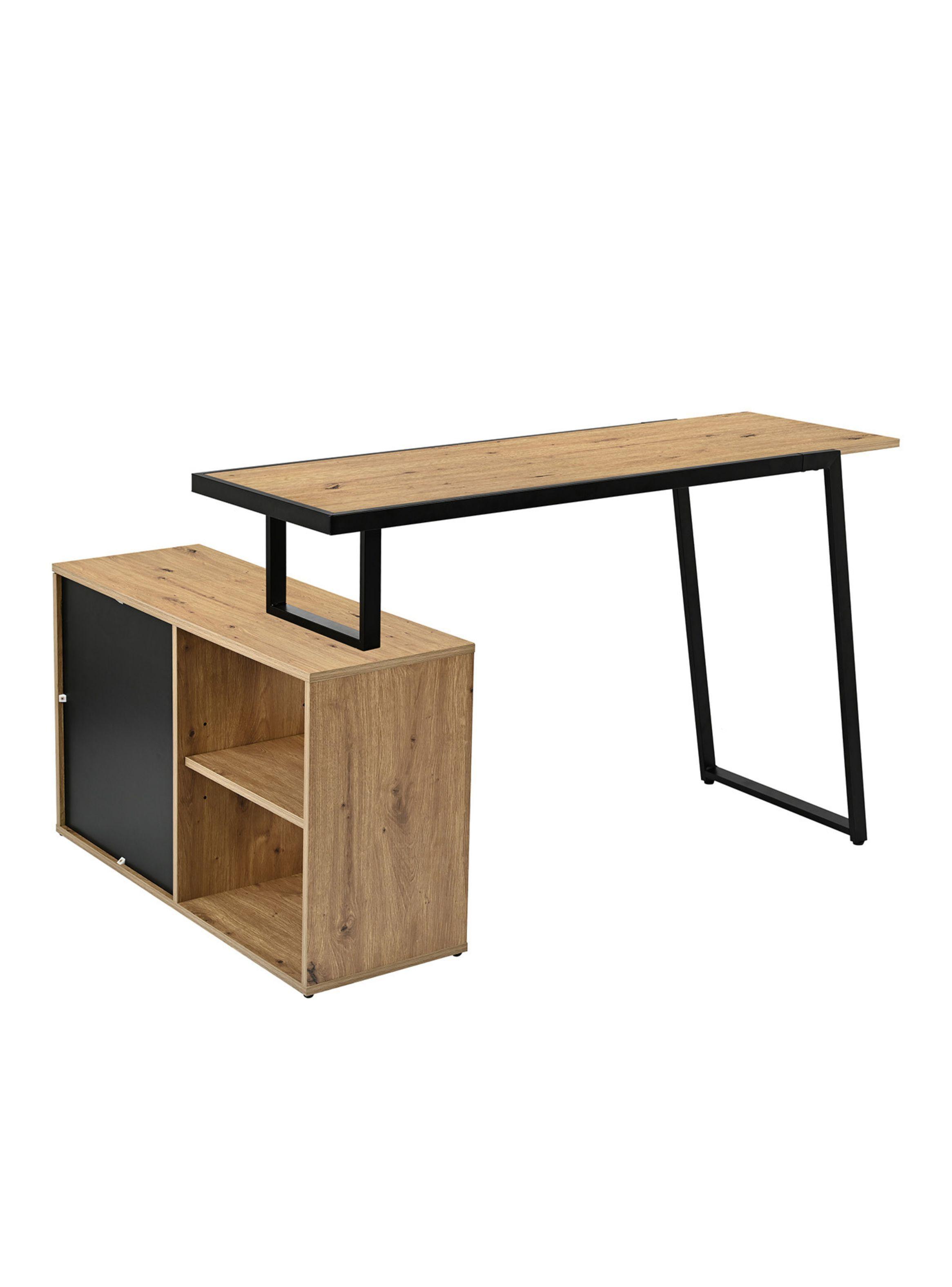 Escritorio Bilai Relan Con Estantes y Cajón Estilo Industrial-3