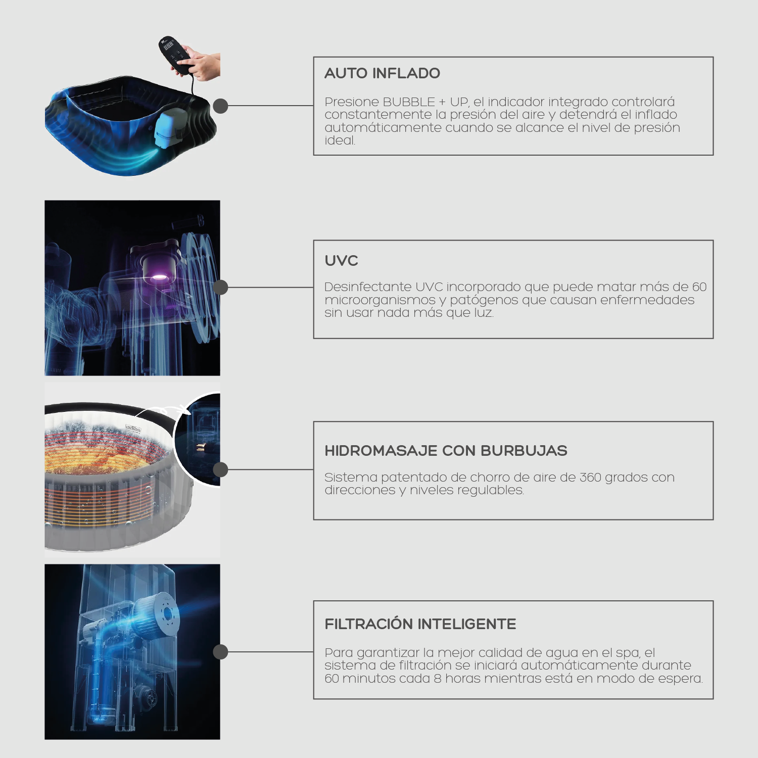 Hot Tub Inflable Otium Muse Jets Para 6 Personas MSpa-3