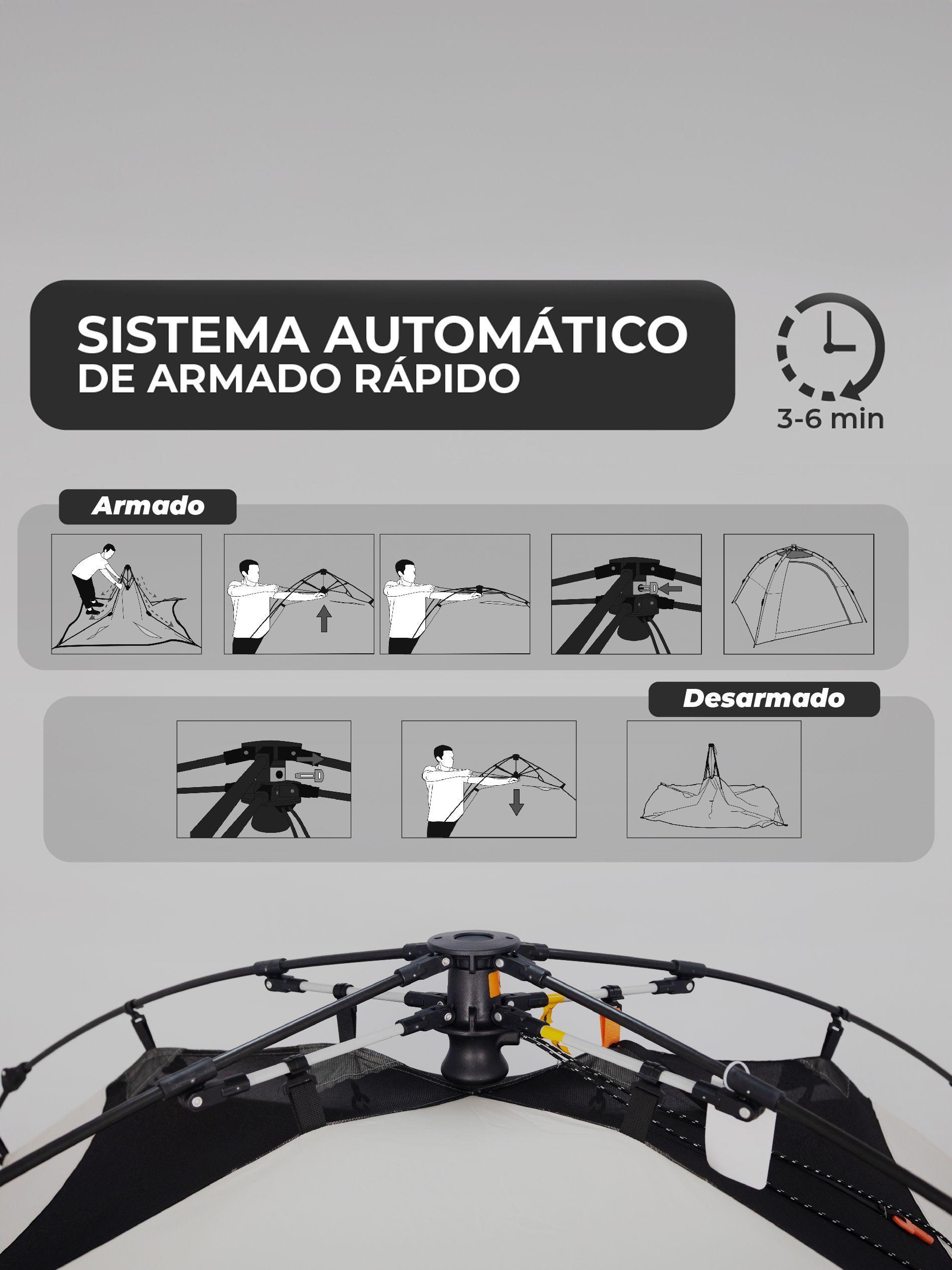 Carpa Automática Black Out Kano Antuco 4 Personas Camping-6