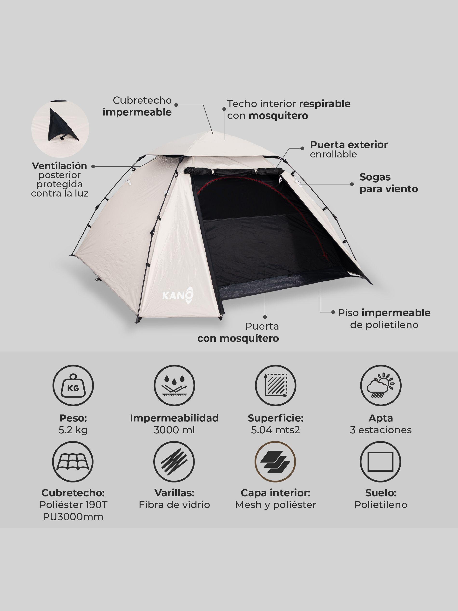 Carpa Automática Black Out Kano Antuco 4 Personas Camping-7