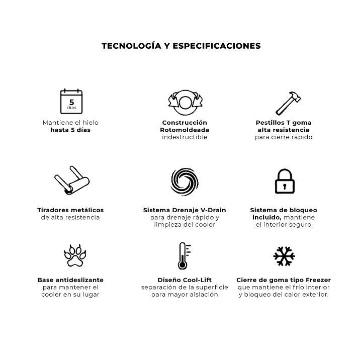 Cooler Nevera Rígida San Rafael 65QT Blanco Kano-4