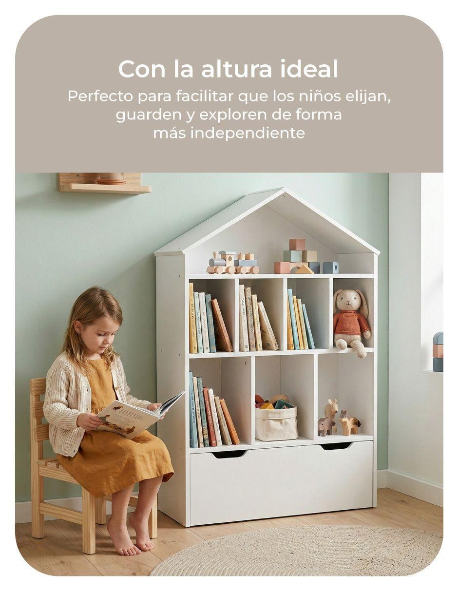 Librero Biblioteca Infantil Saga Relan con Cajon y Estantes-6