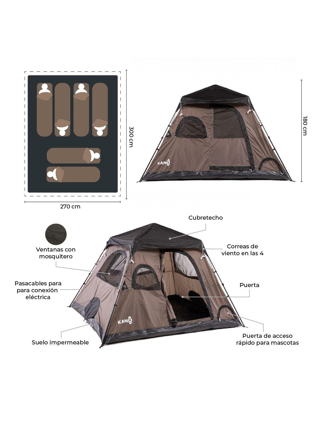 Carpa Enco Camping Automática Instant 6 personas Impermeable-2