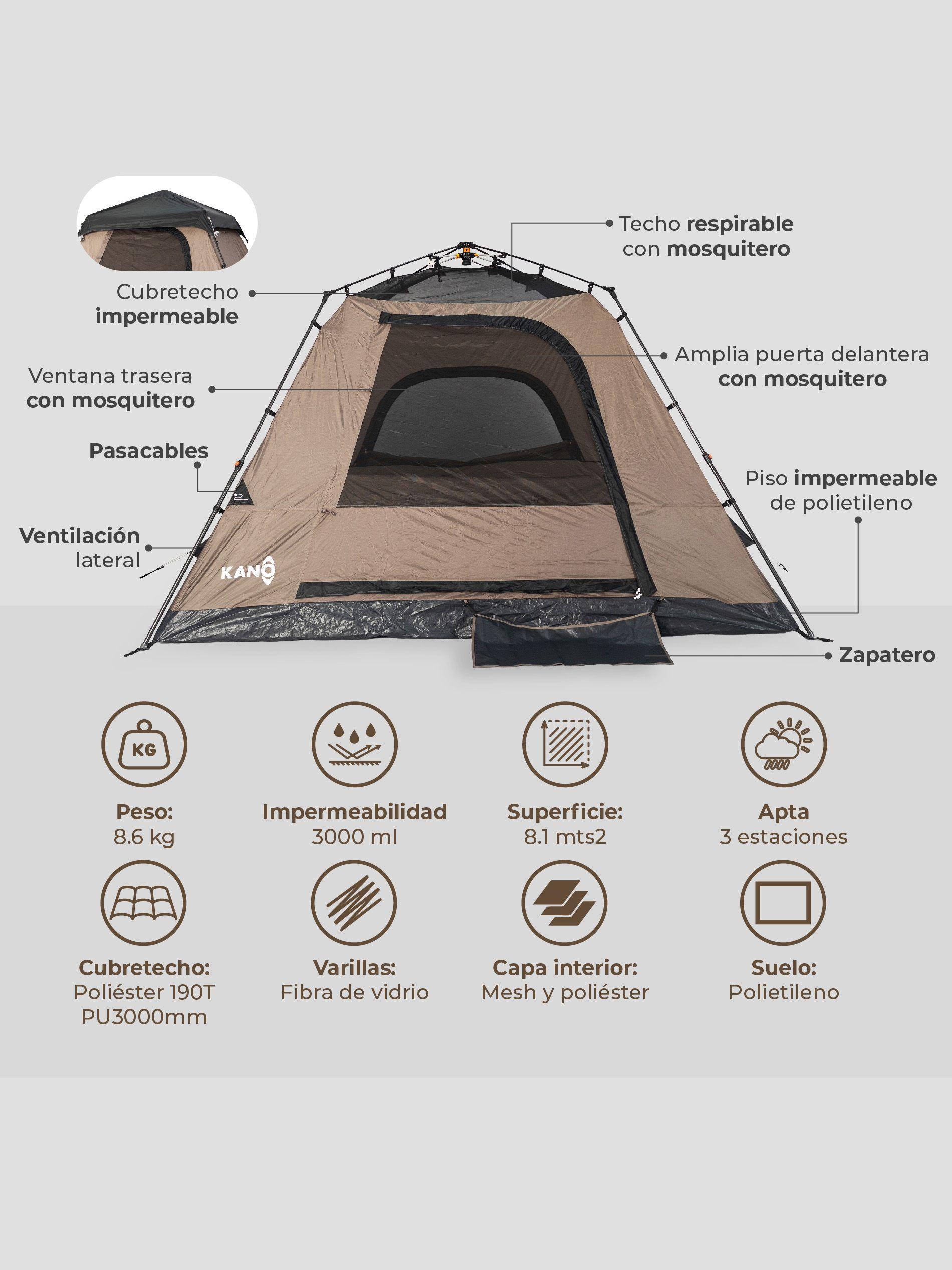 Carpa Enco Camping Automática Instant 6 personas Impermeable-6