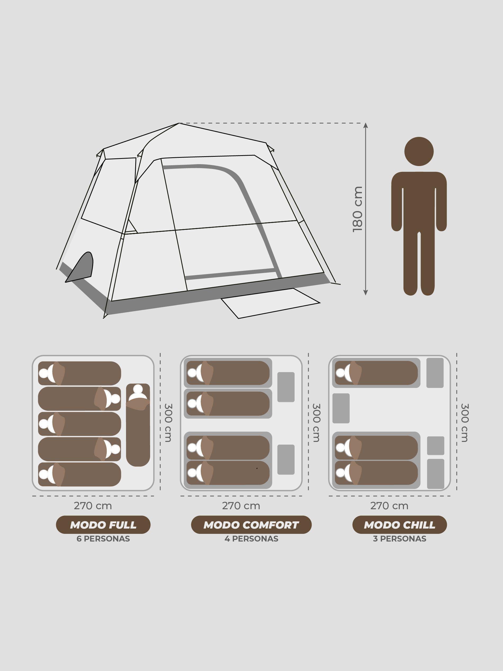 Carpa Enco Camping Automática Instant 6 personas Impermeable-2