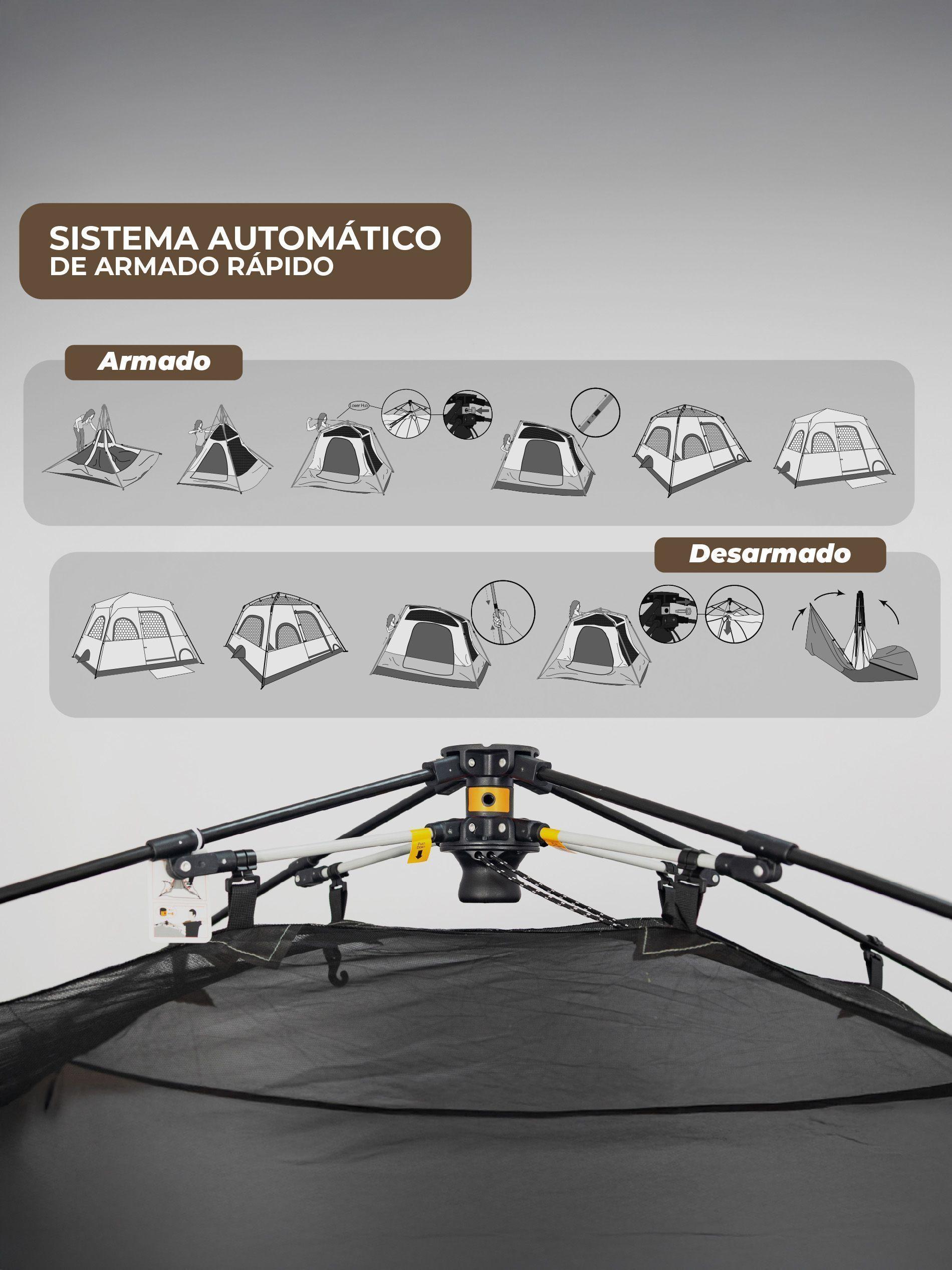 Carpa Enco Camping Automática Instant 6 personas Impermeable-7