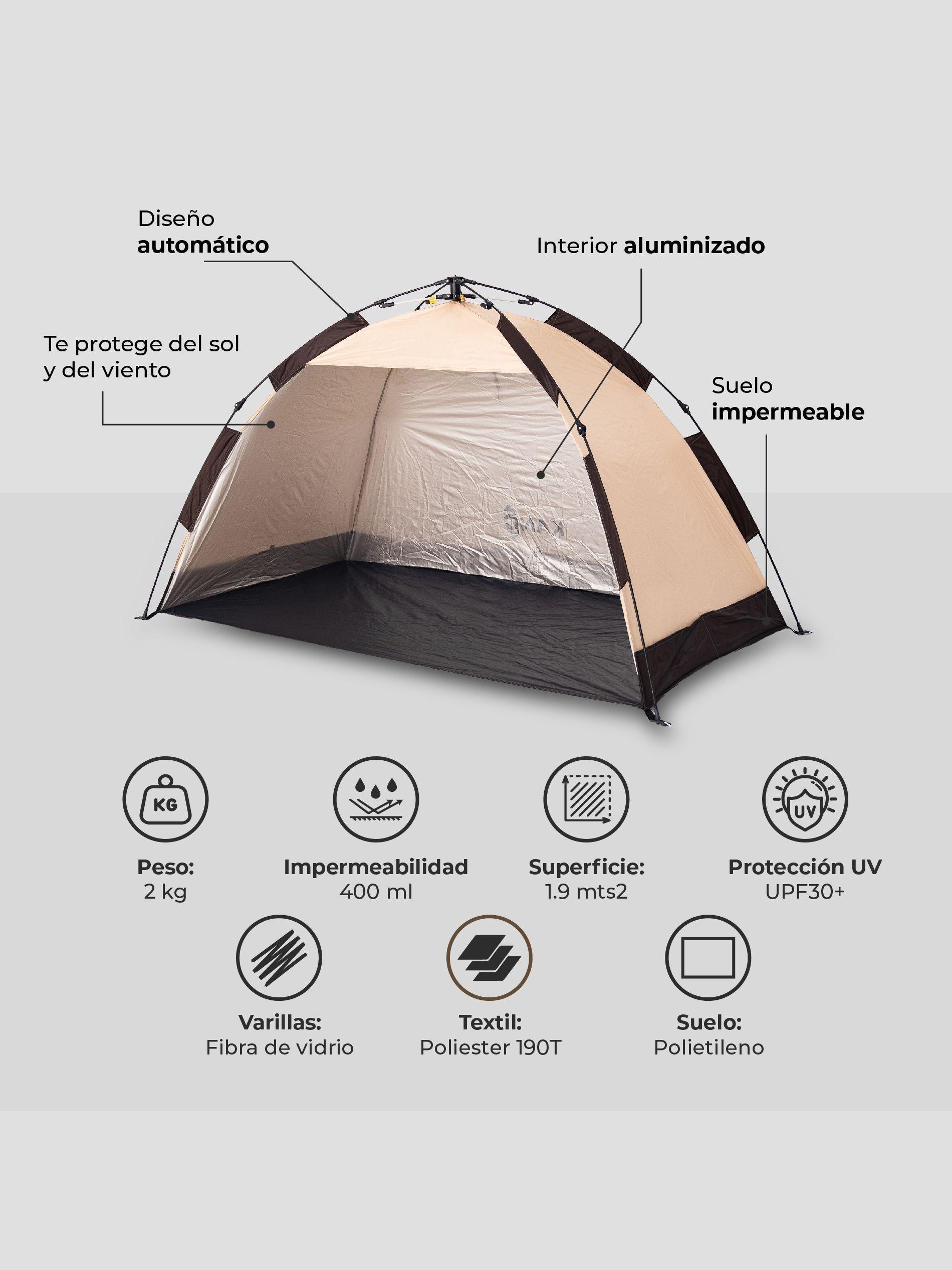 Carpa Automática de Playa Kano Reñaca Cortaviento con UV30+-2