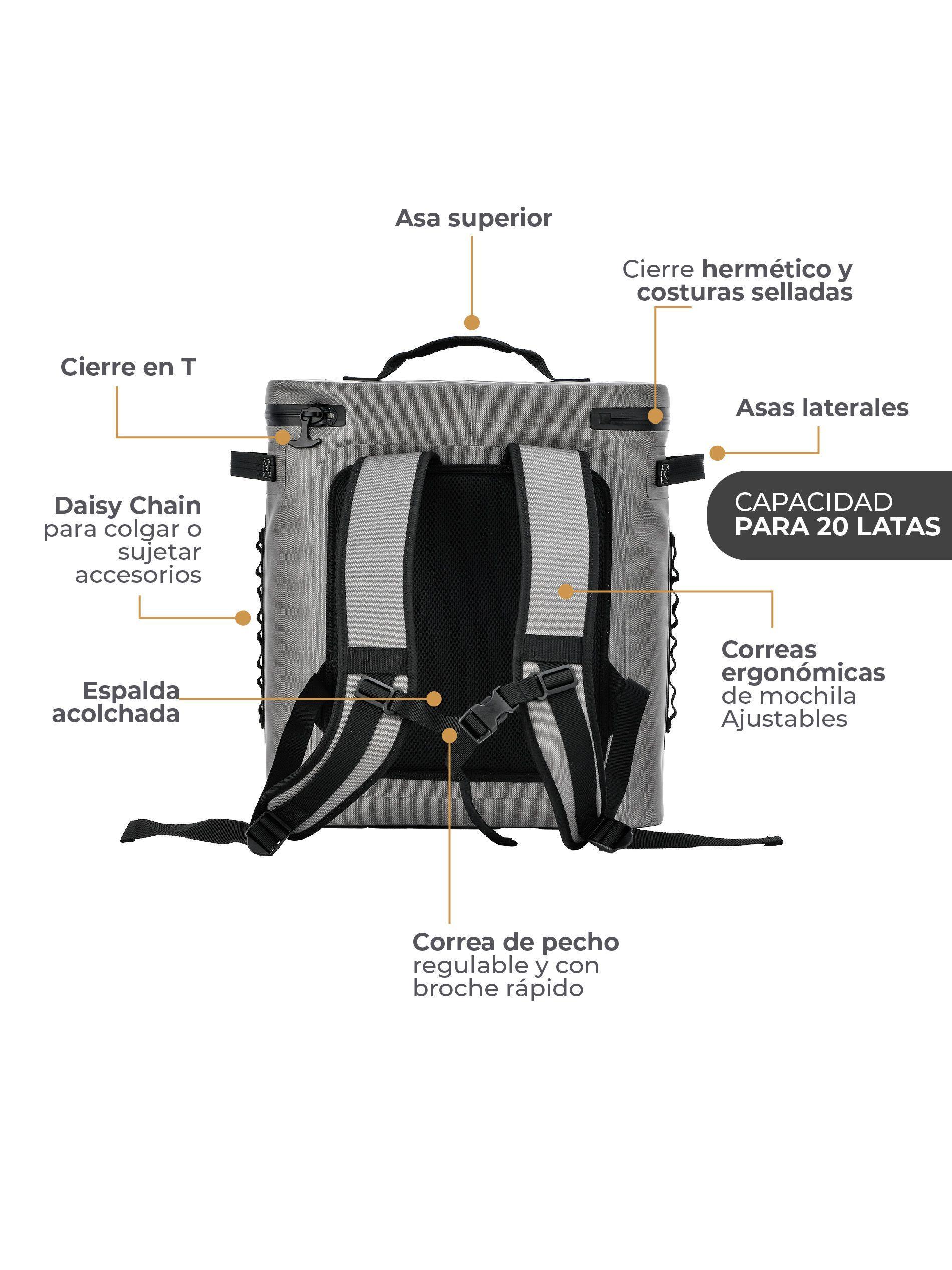 Cooler Mochila Térmica de Aislamiento Grey 20L Kano-6
