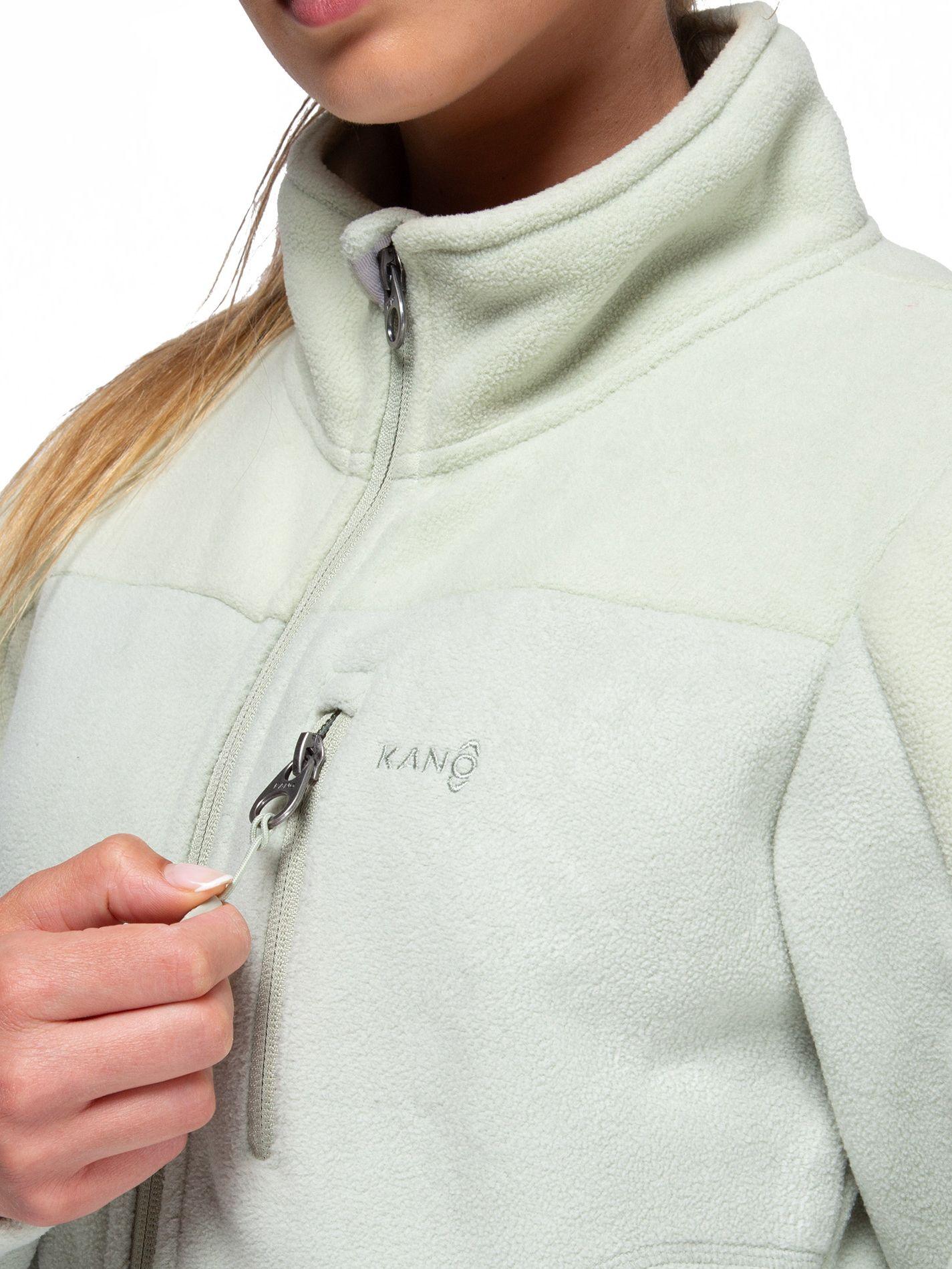 Chaqueta Polar Mujer Kano Canelo Verde Polerón Full Zip-2