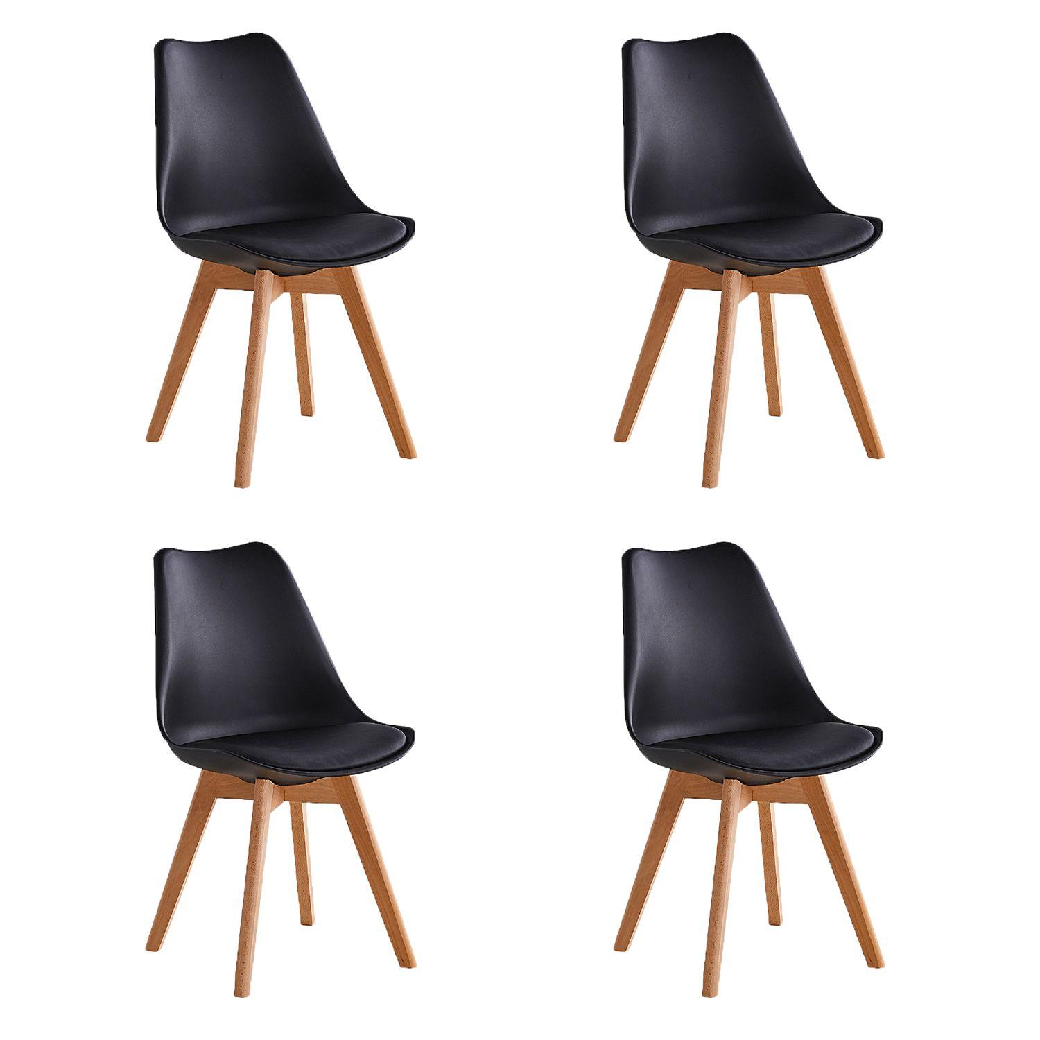 Set de 4 Sillas Relan Eames Tulip Negras-0