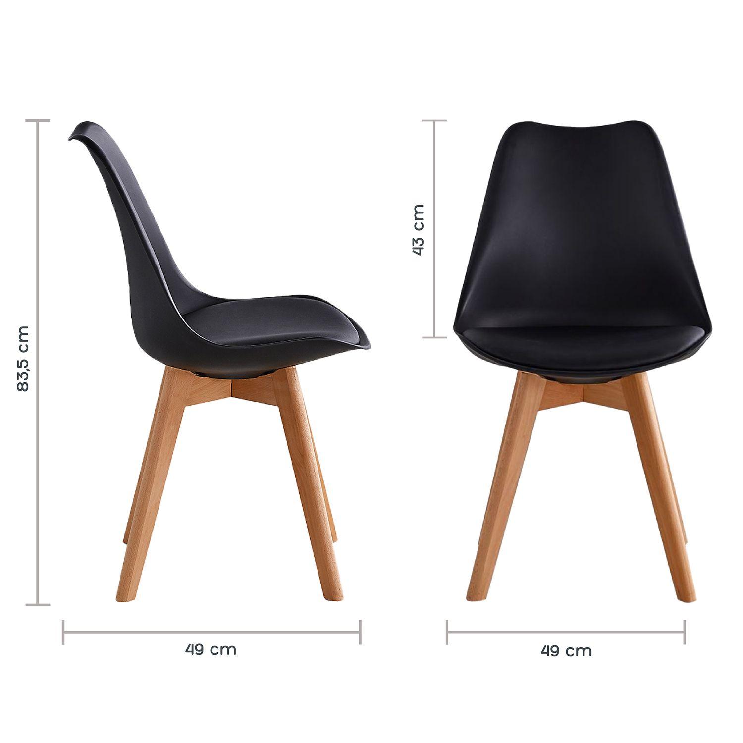 Set de 4 Sillas Relan Eames Tulip Negras-2