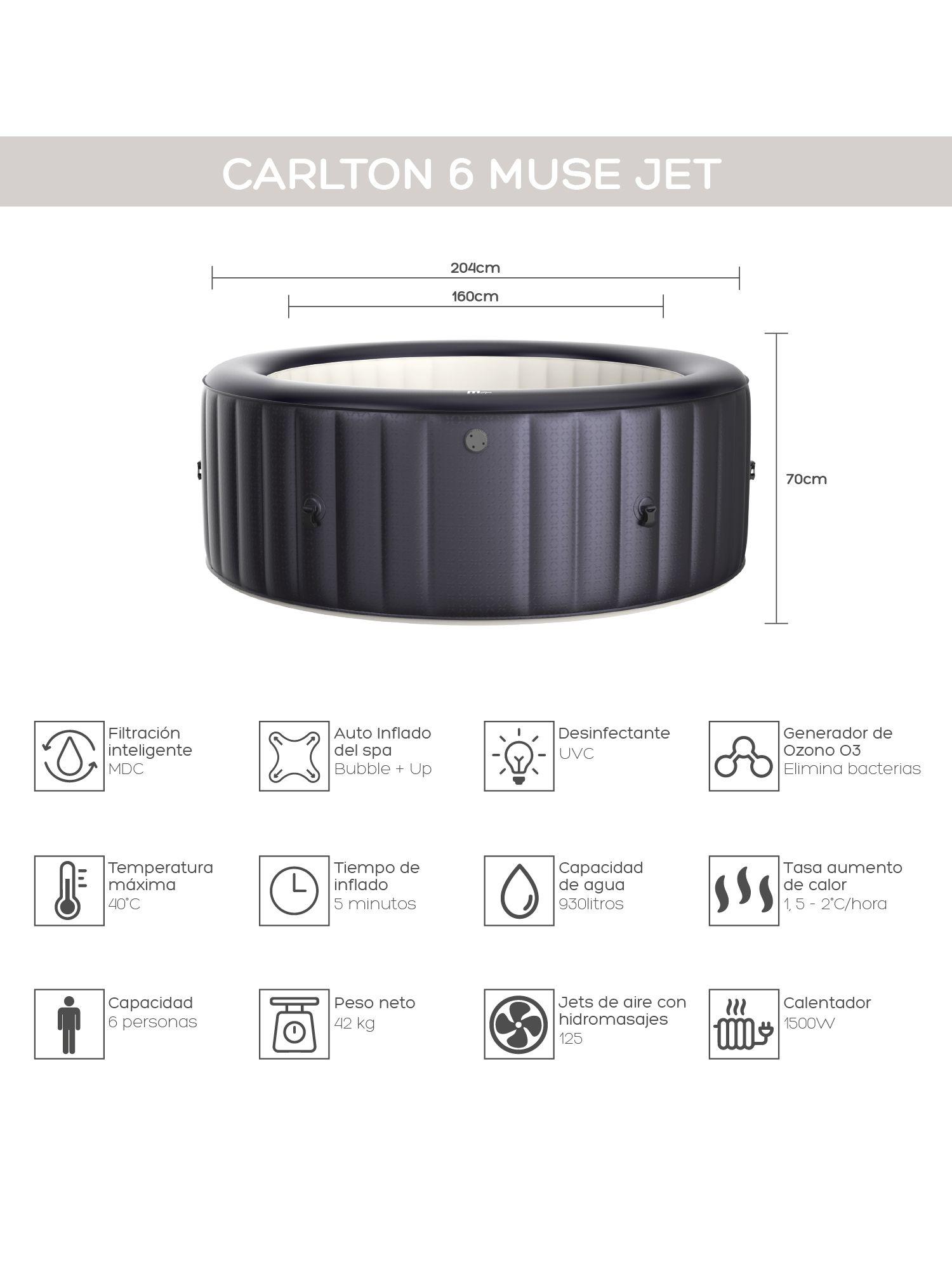 Hot Tub Inflable Spa Carlton Muse Jets Para 6 Personas MSpa-2