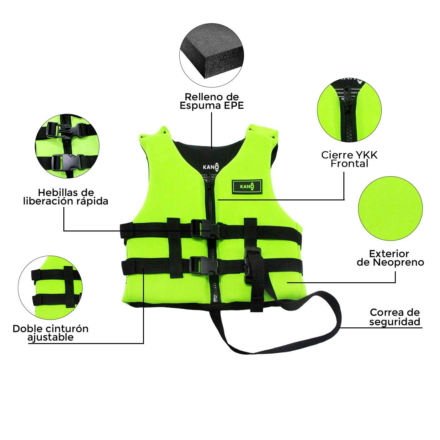 Chaleco Salvavidas de Neopreno para Niños Kano con Cierre-2