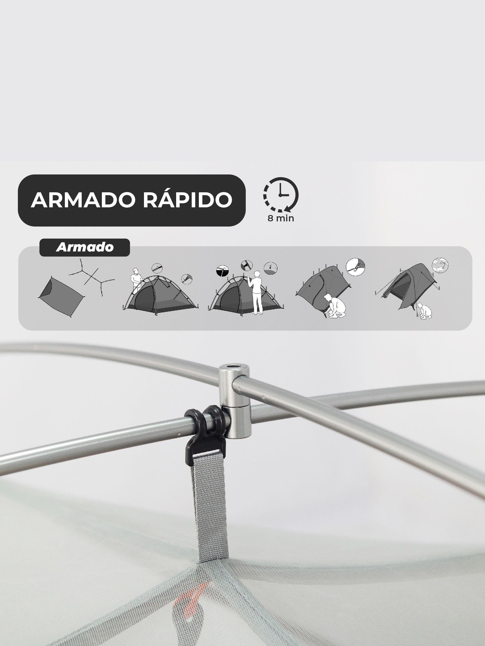 Carpa Técnica 2 Personas 4 Estaciones Camping Impermeable-7