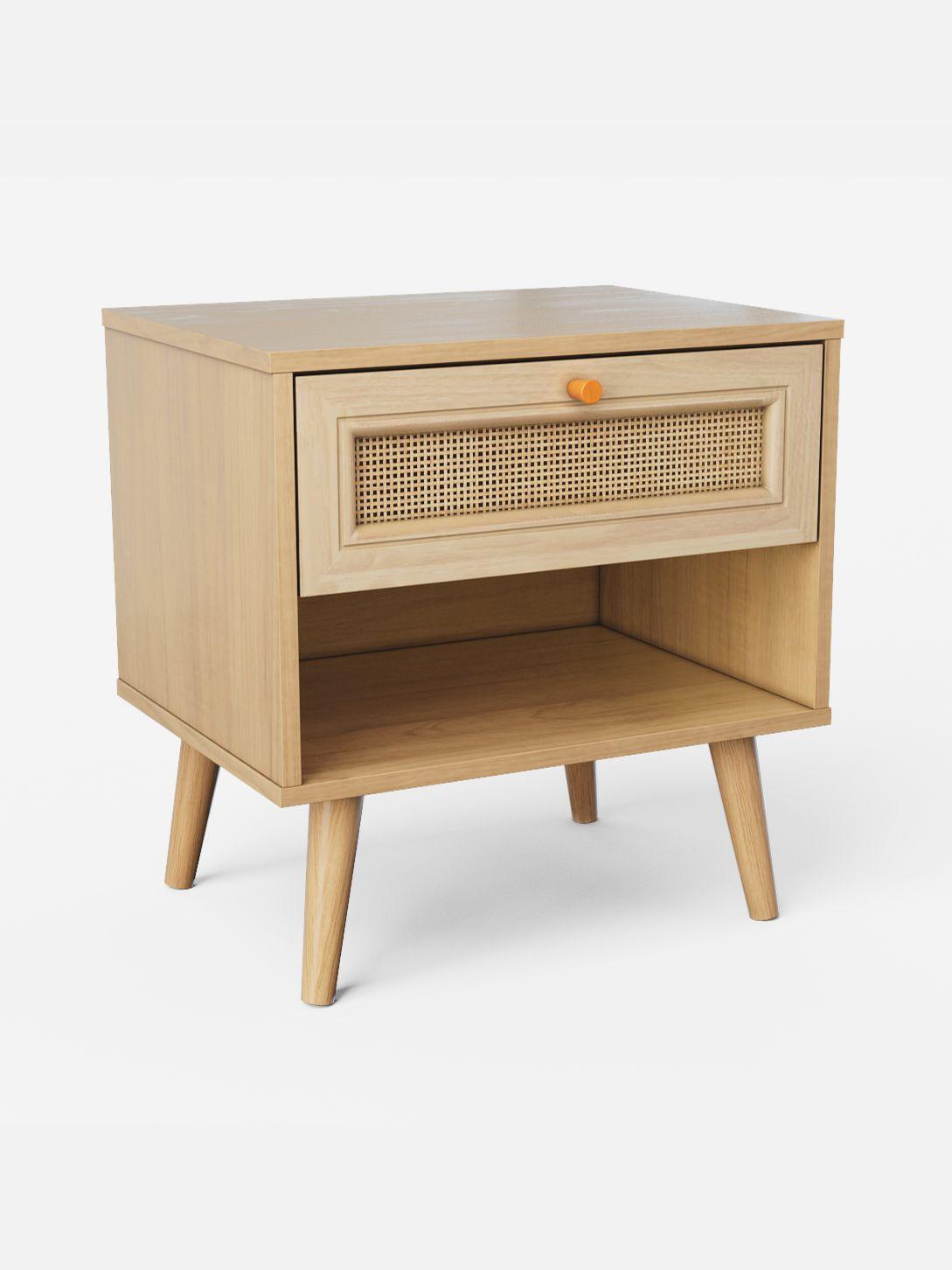 Velador con Rattan Top Living Jakarta con Cajón y Estante-0
