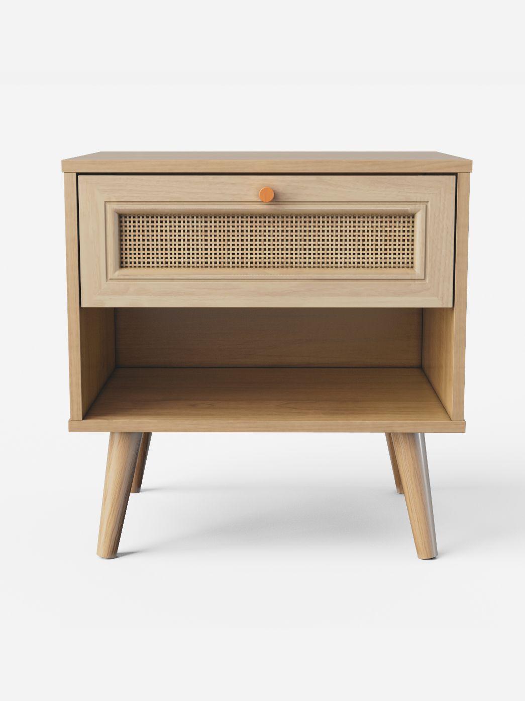 Velador con Rattan Top Living Jakarta con Cajón y Estante-6