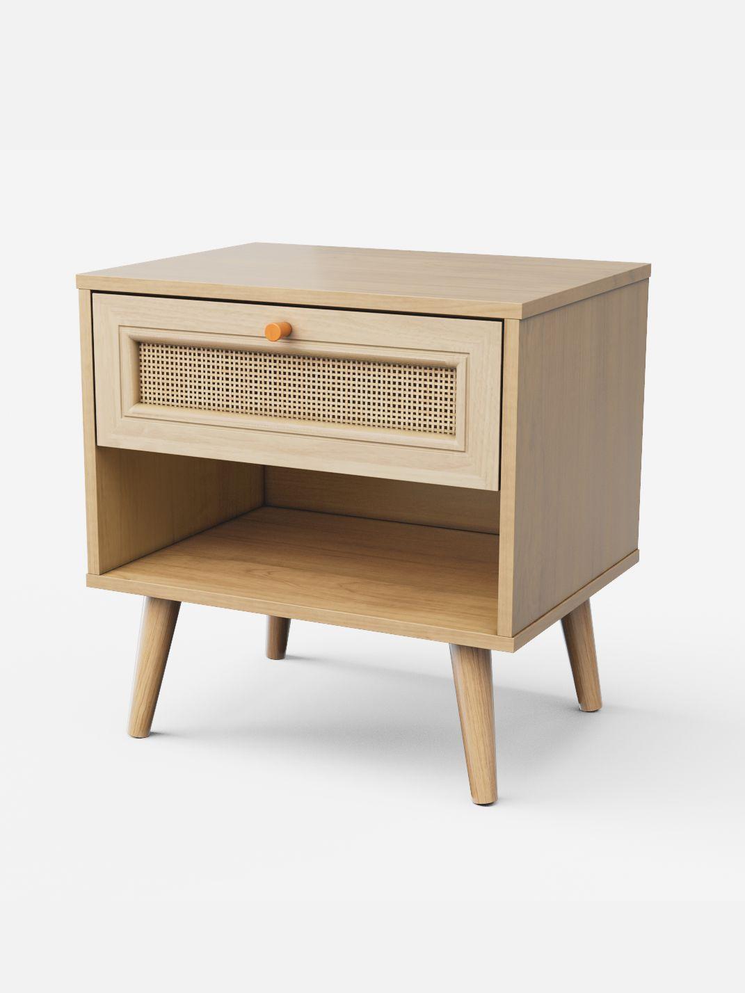 Velador con Rattan Top Living Jakarta con Cajón y Estante-8