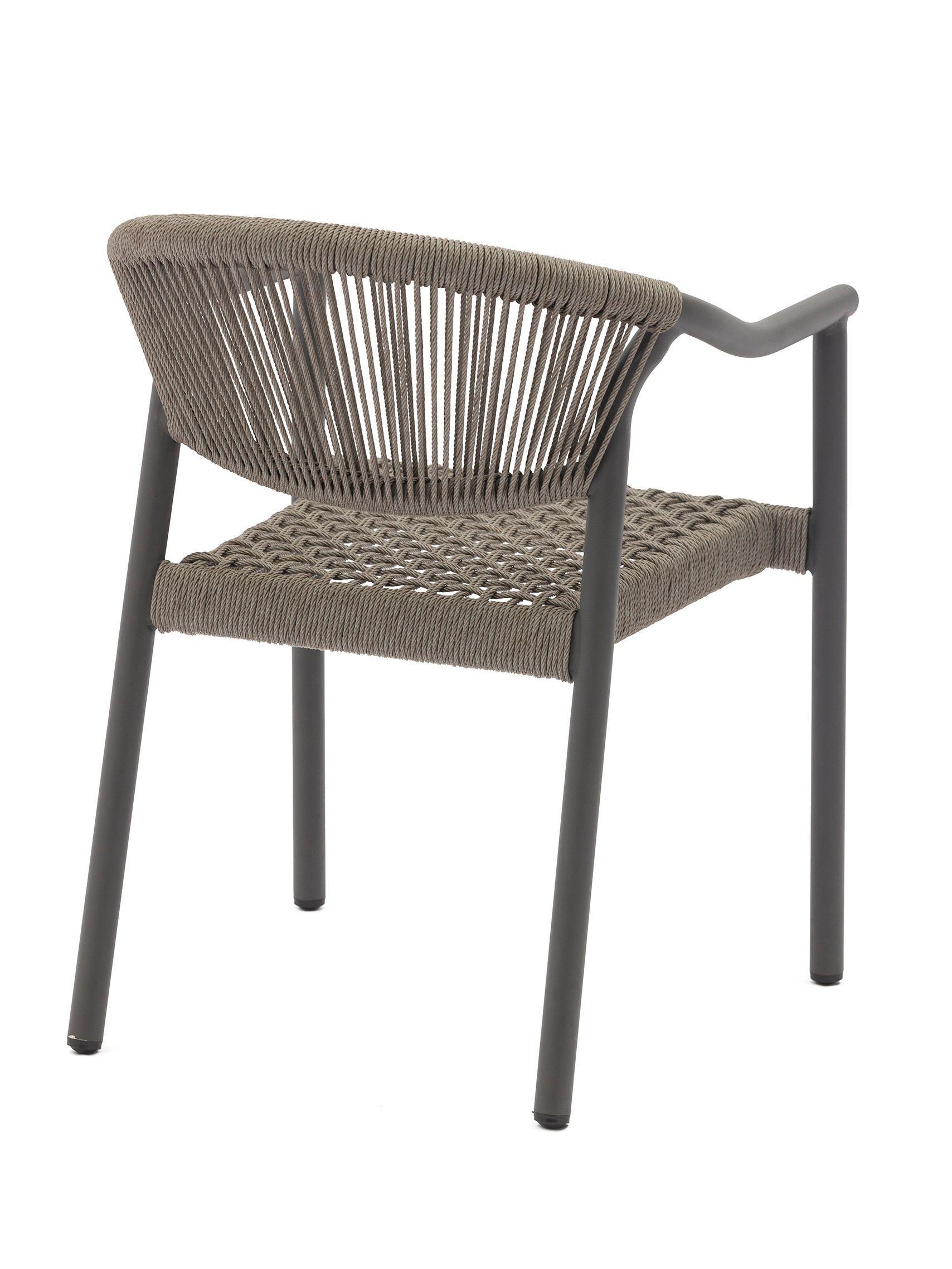 Set de 2 Sillas Exterior Relan Makassar-M Cuerda de Ratán Sintético Jardín y Terraza-5