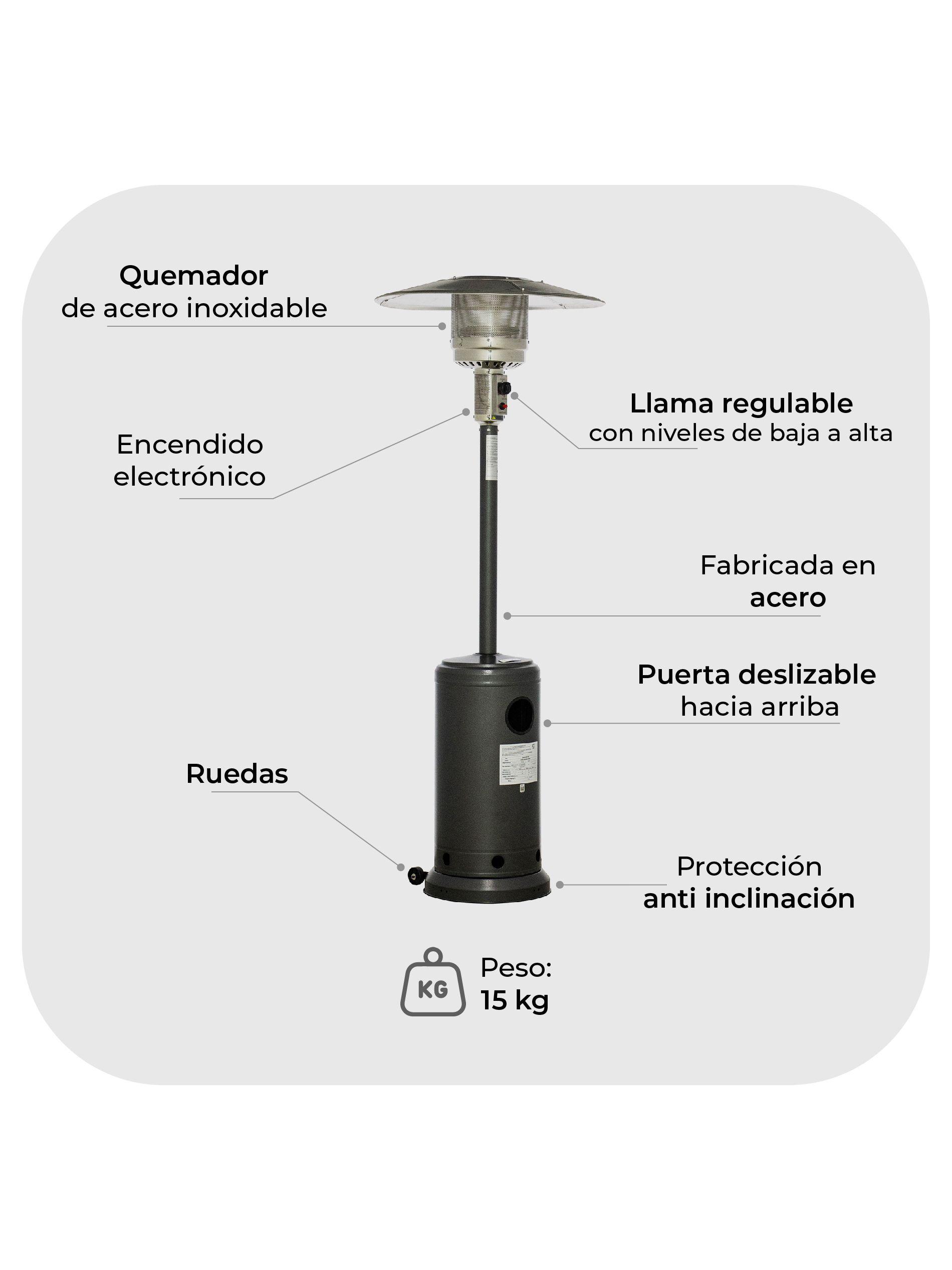 Estufa Calefactor Exterior Silver Para Patio Terraza Relan-5