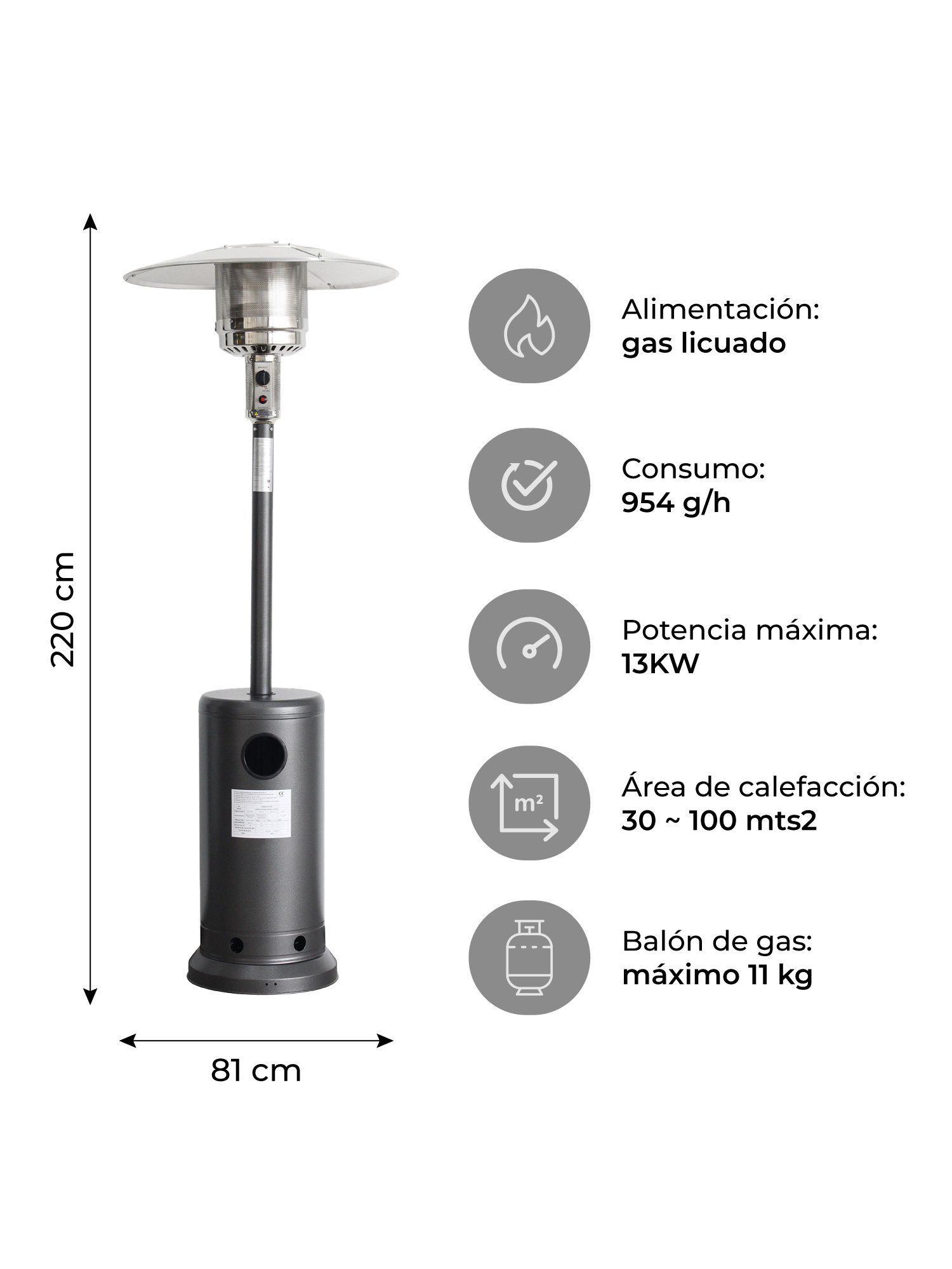 Estufa Calefactor Exterior Silver Para Patio Terraza Relan-3