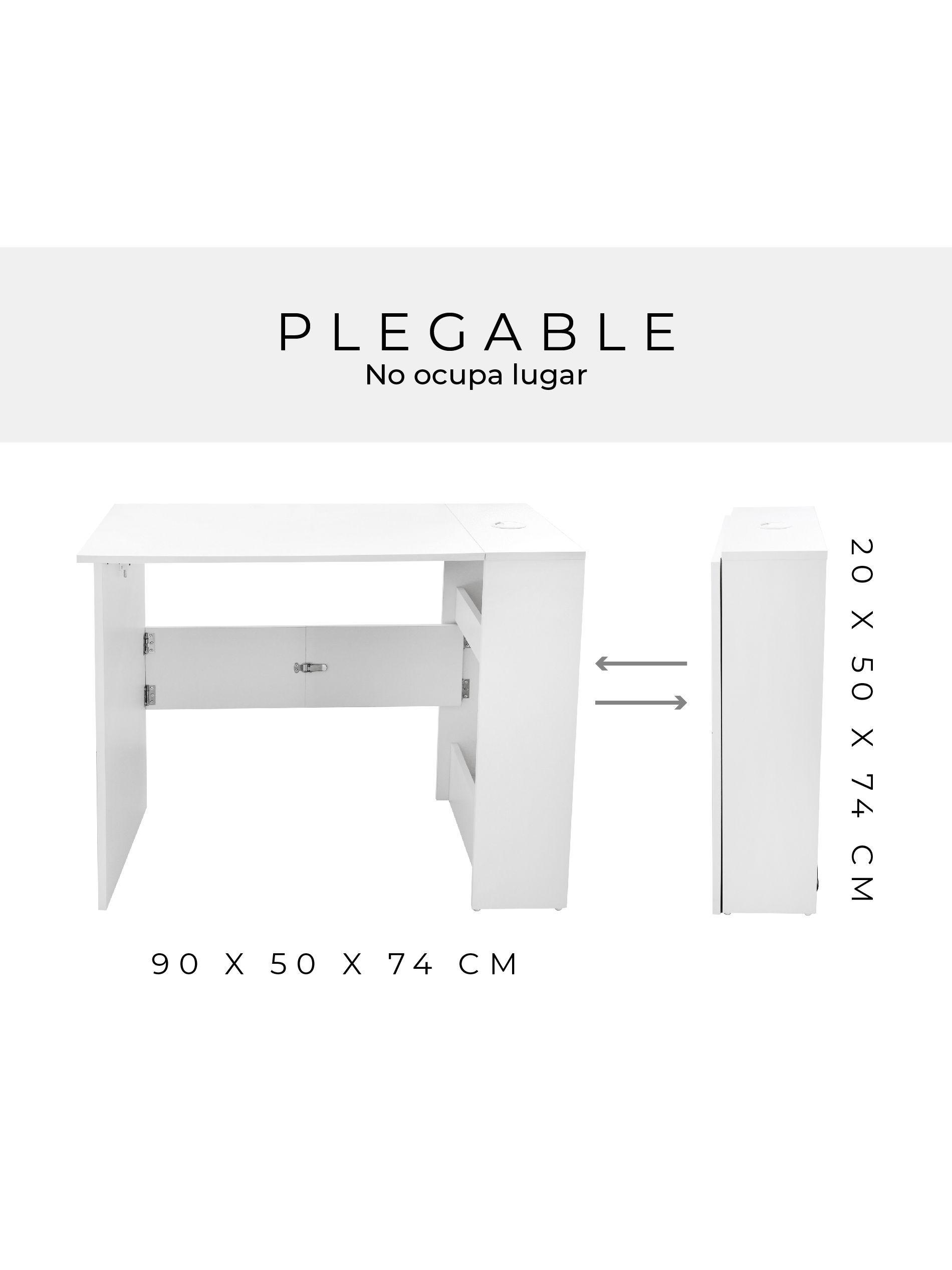 Escritorio Plegable Relan White Compacto Blanco Recibidor-3