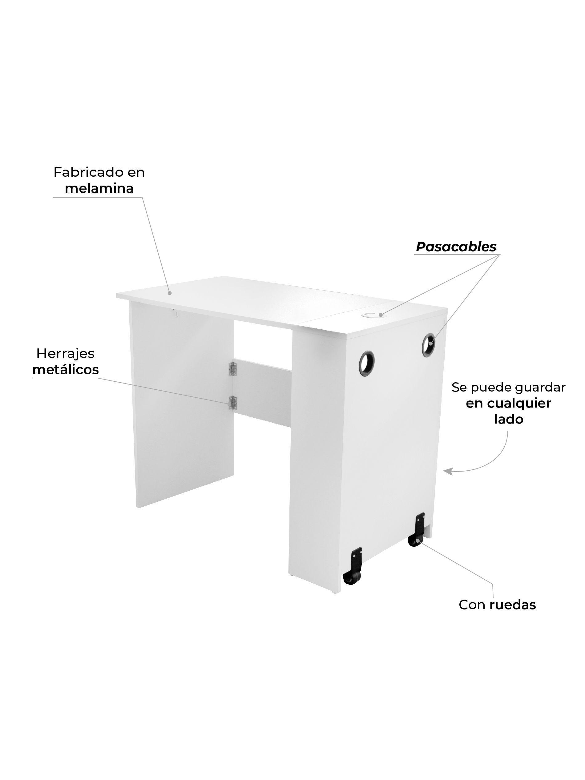 Escritorio Plegable Relan White Compacto Blanco Recibidor-4