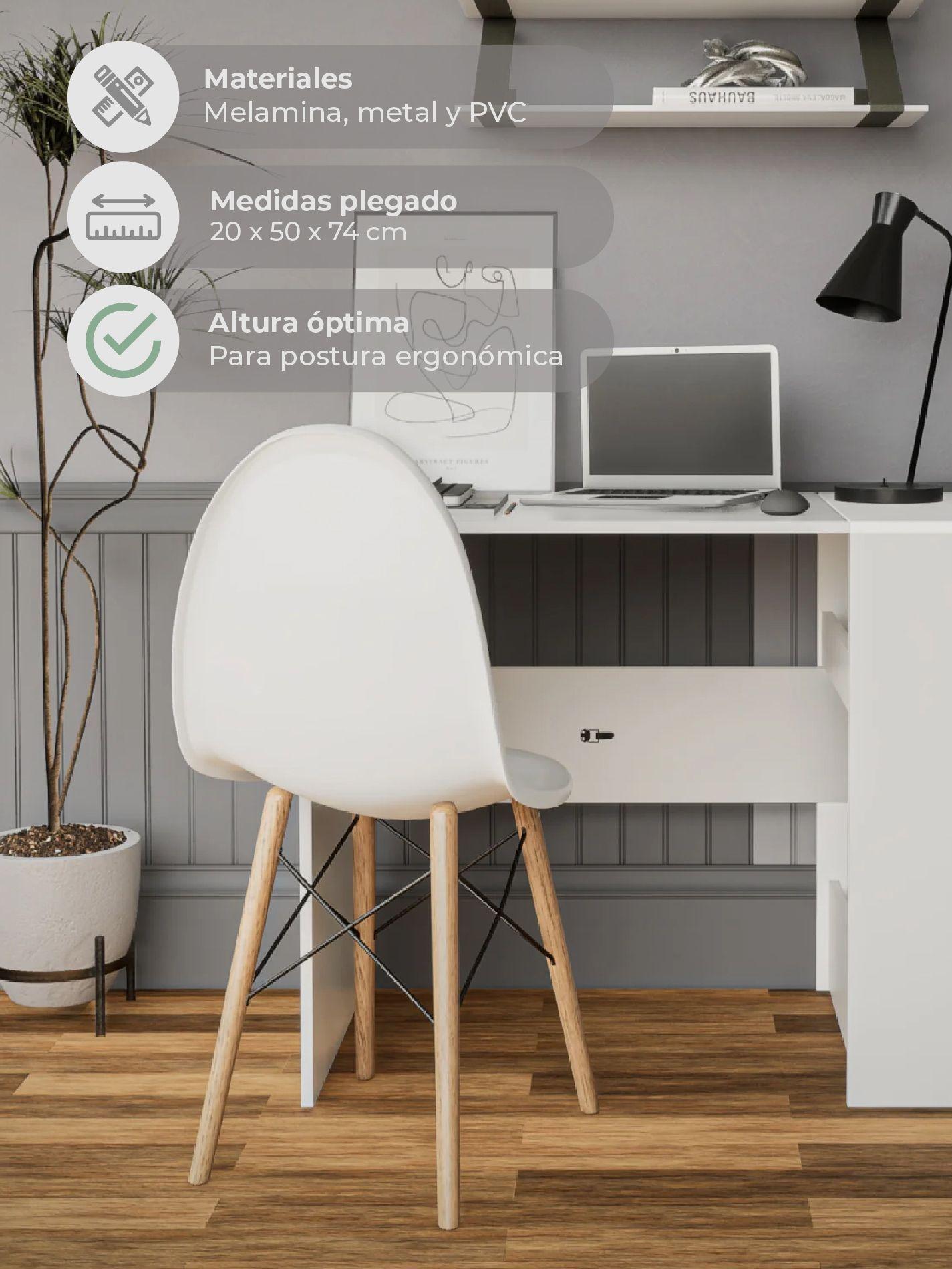 Escritorio Plegable Relan White Compacto Blanco Recibidor-5