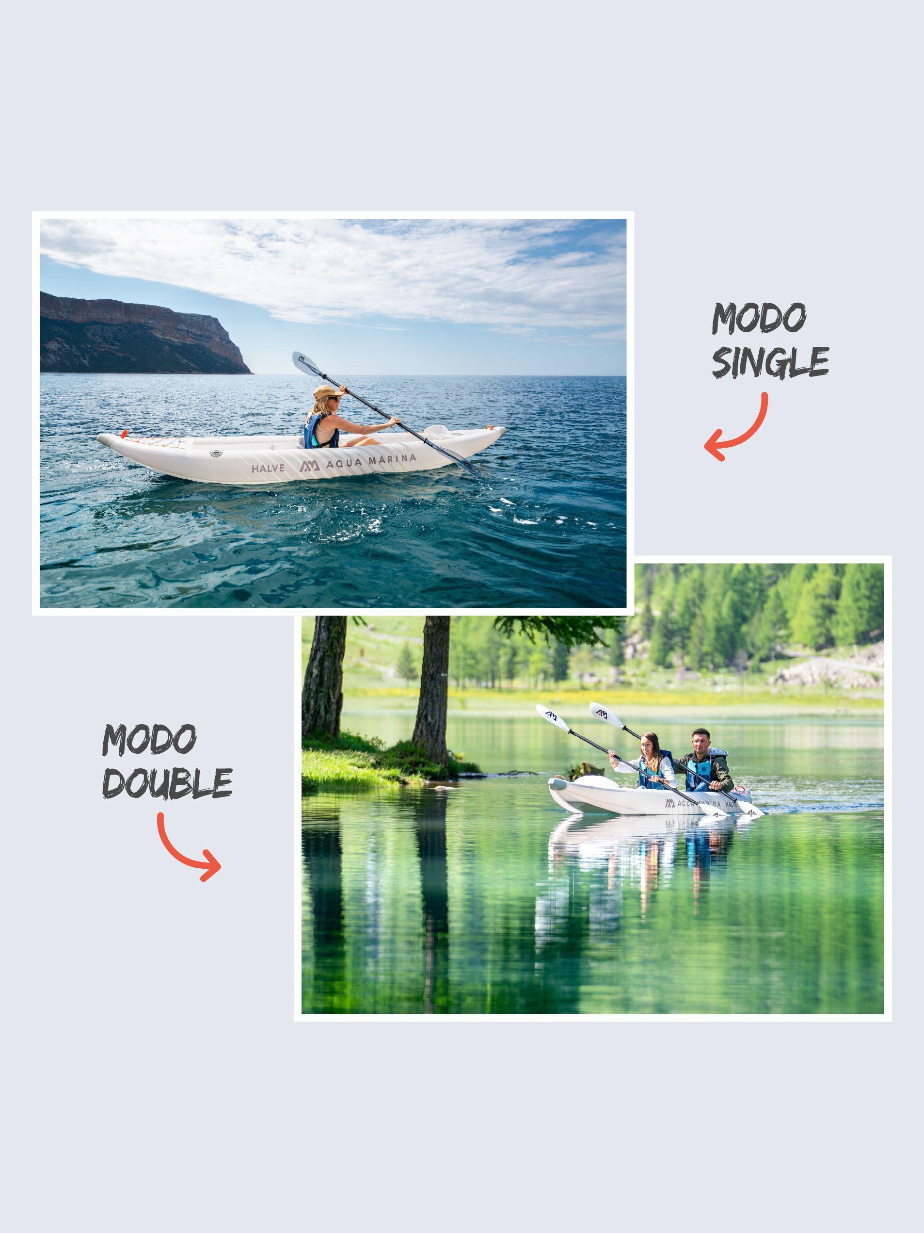 Kayak Inflable Ultraliviano Aqua Marina Halve Single/Doble-6