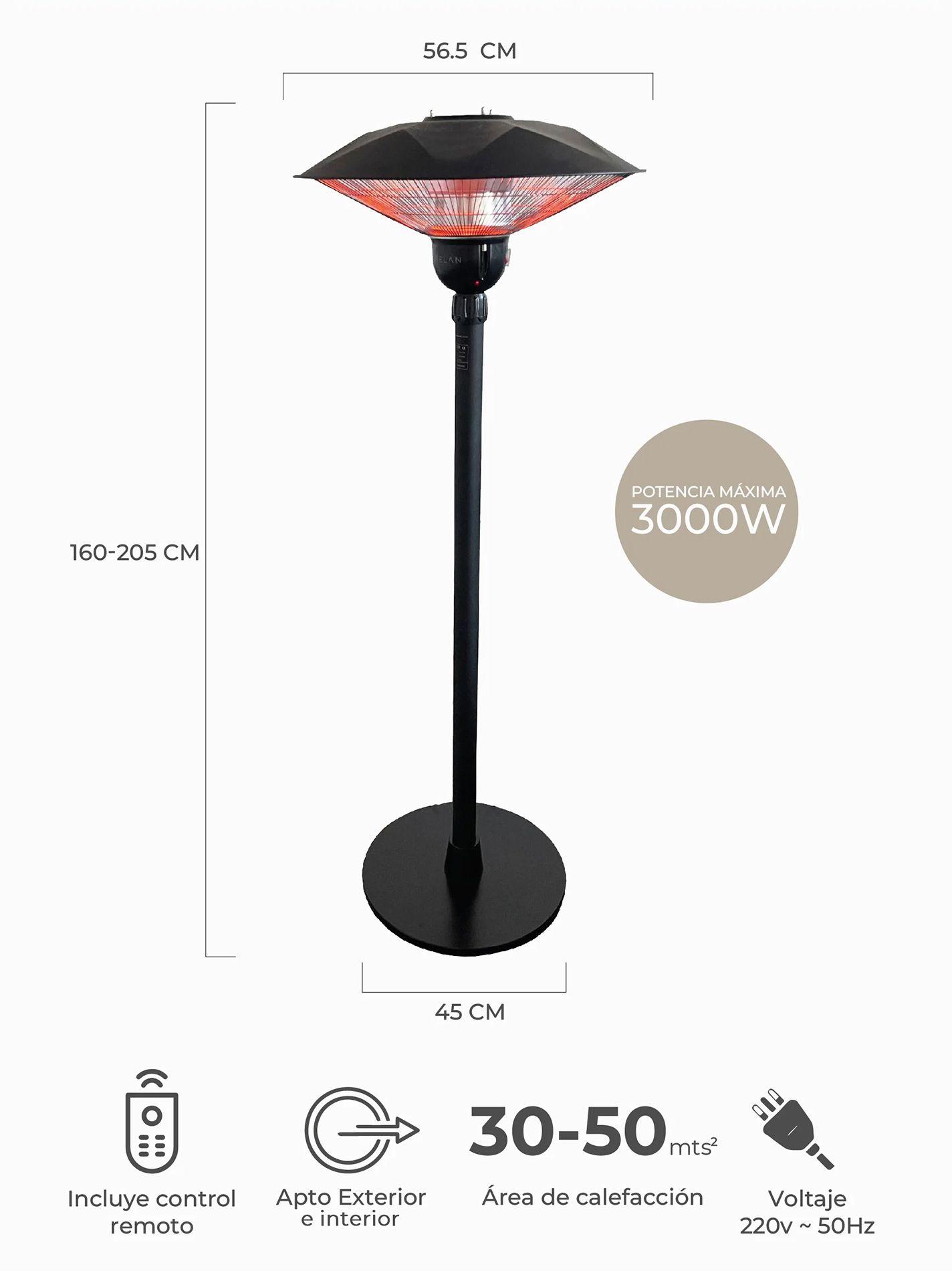 Estufa Exterior Smart Eléctrica Relan de Pie 3000W con App-2