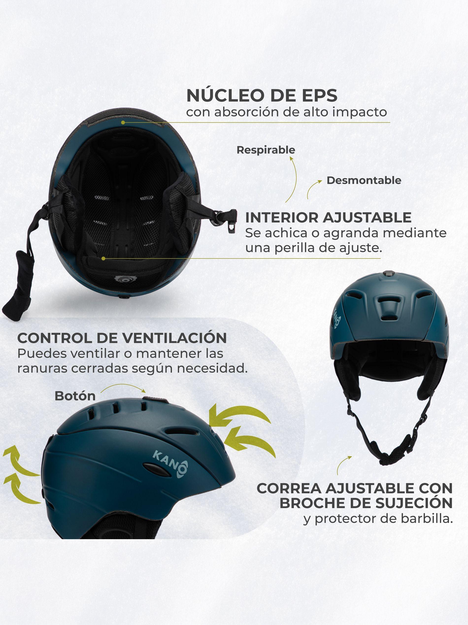 Casco De Ski y Snowboard Kano Patrol Ajustable Petróleo-4