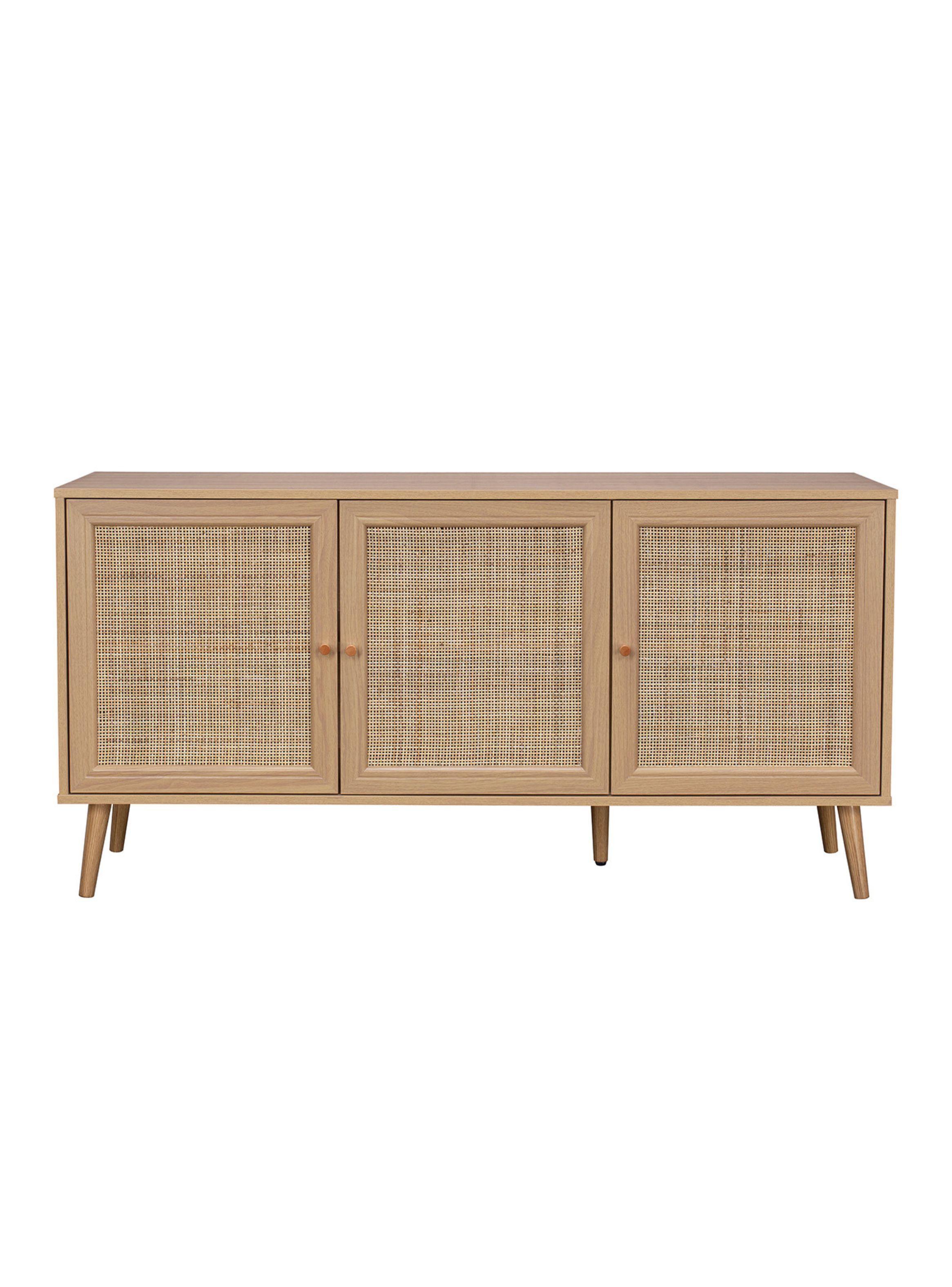 Aparador Buffet Maui Relan Con 3 Puertas de Ratán 140 Cm-4