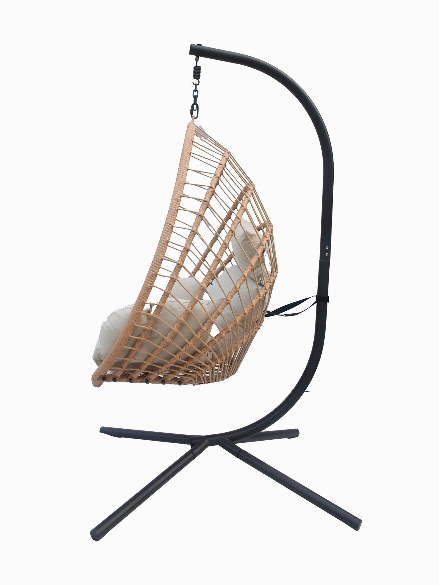 Silla Colgante Tulum de Mimbre para Terraza con Base-7