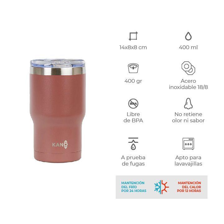 Termo Insulado Burdeo / Termo 400 ml Kano-2