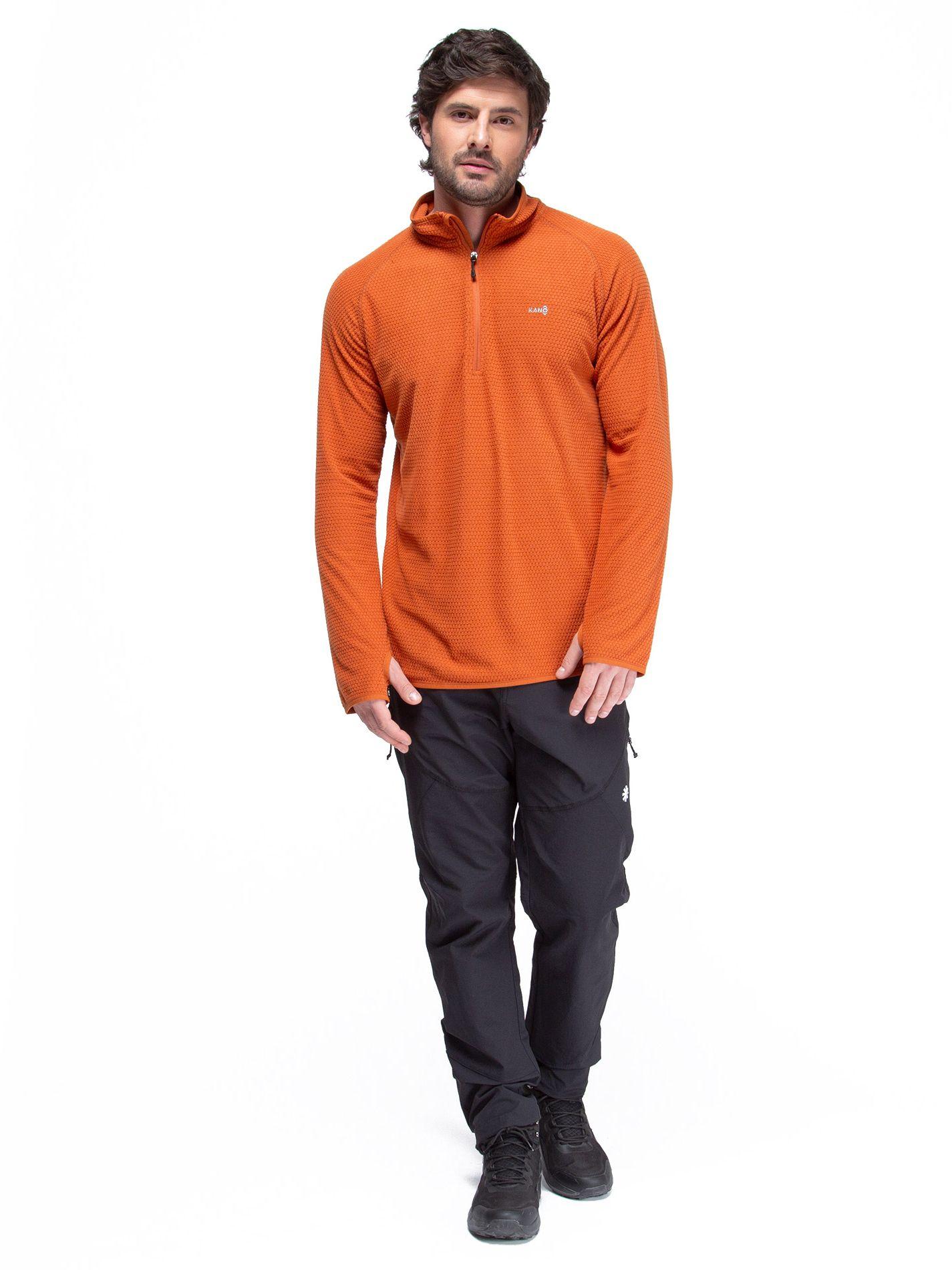 Poleron Hombre Nano Fleece Terracota Kano Tineo Deportivo-5