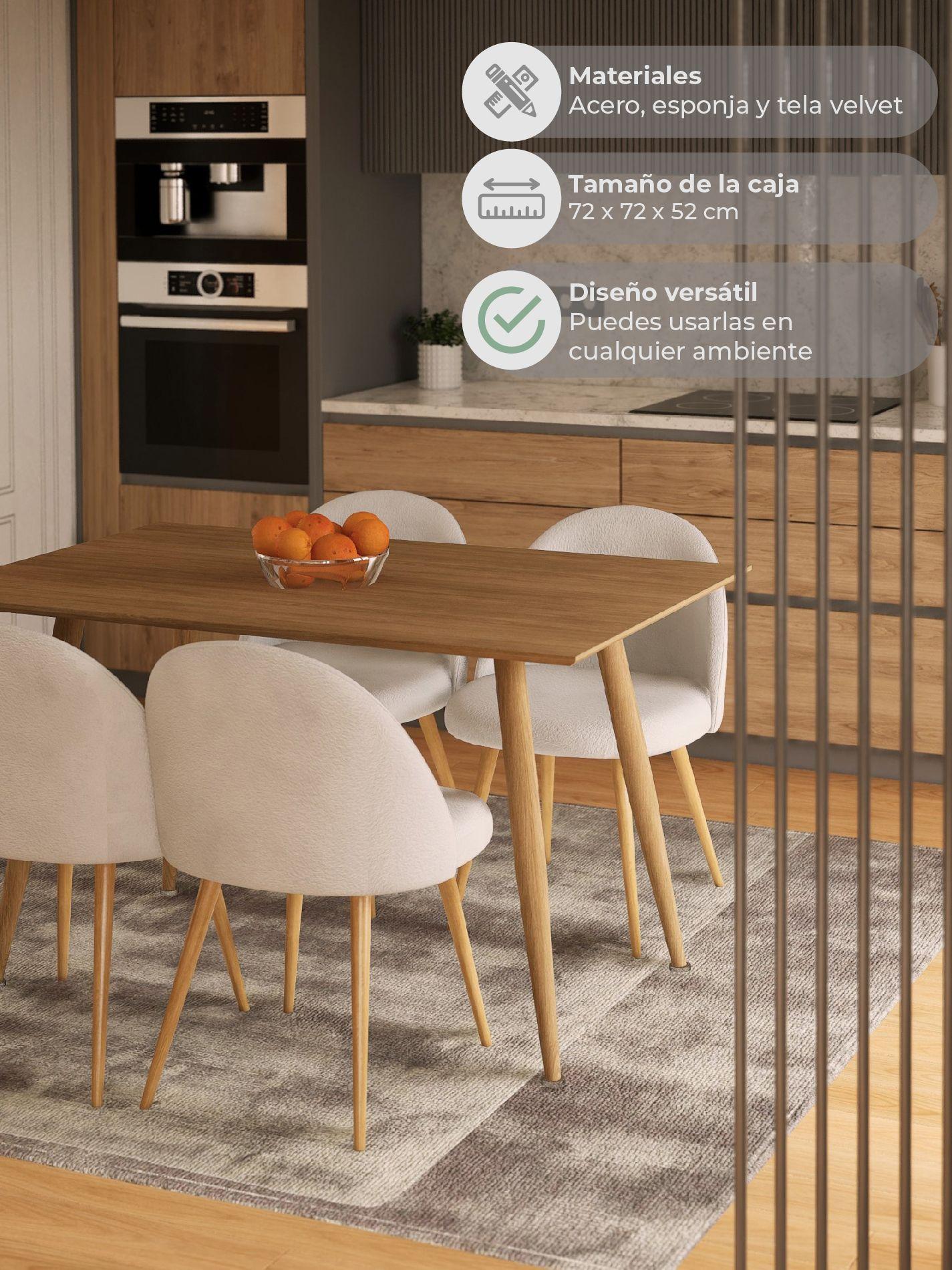 Set x4 Sillas de Comedor Top Living Dinka Cielo Terciopelo-2