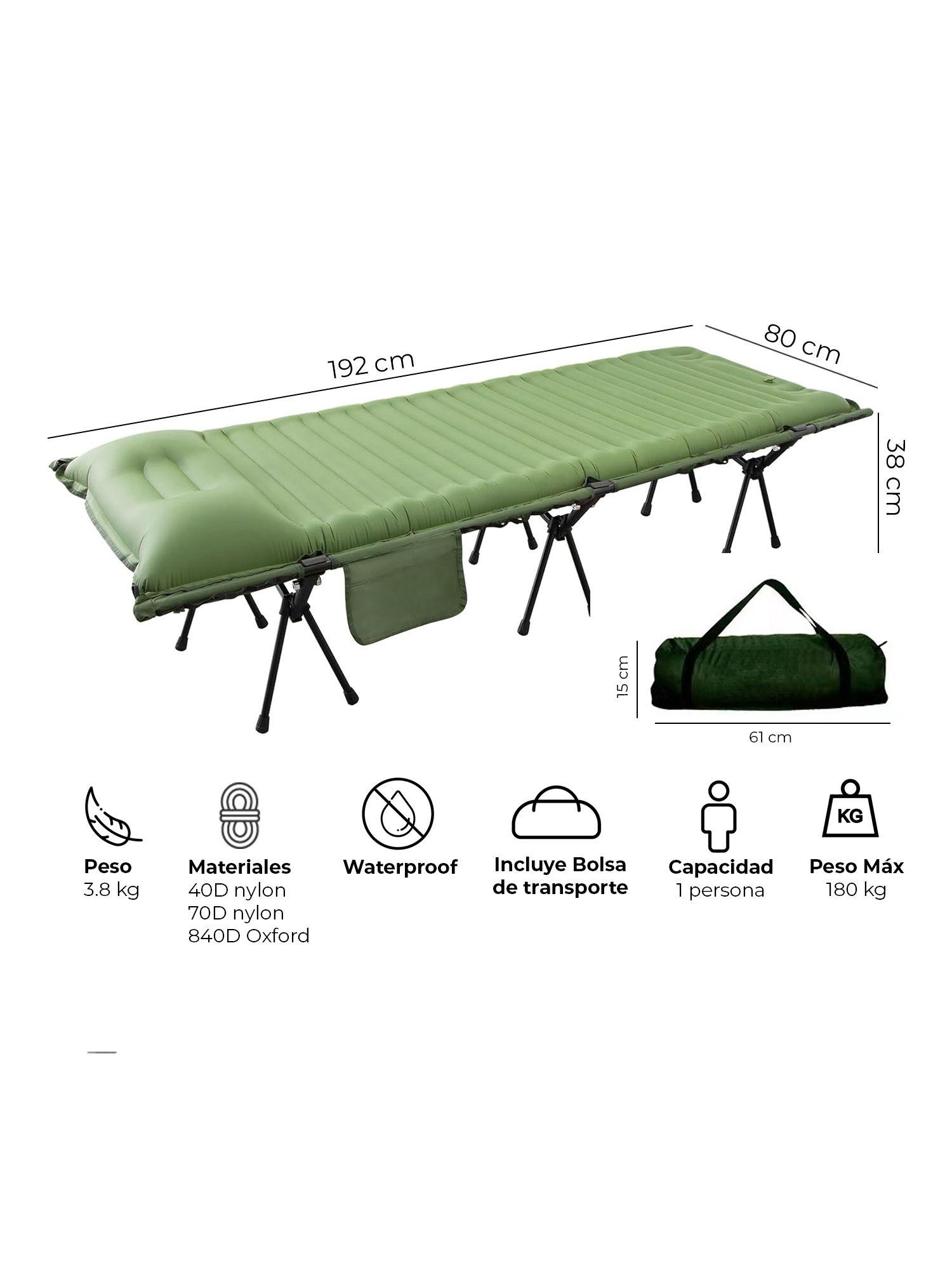 Catre con Colchón Inflable Kano Cama Para Camping Plegable-2