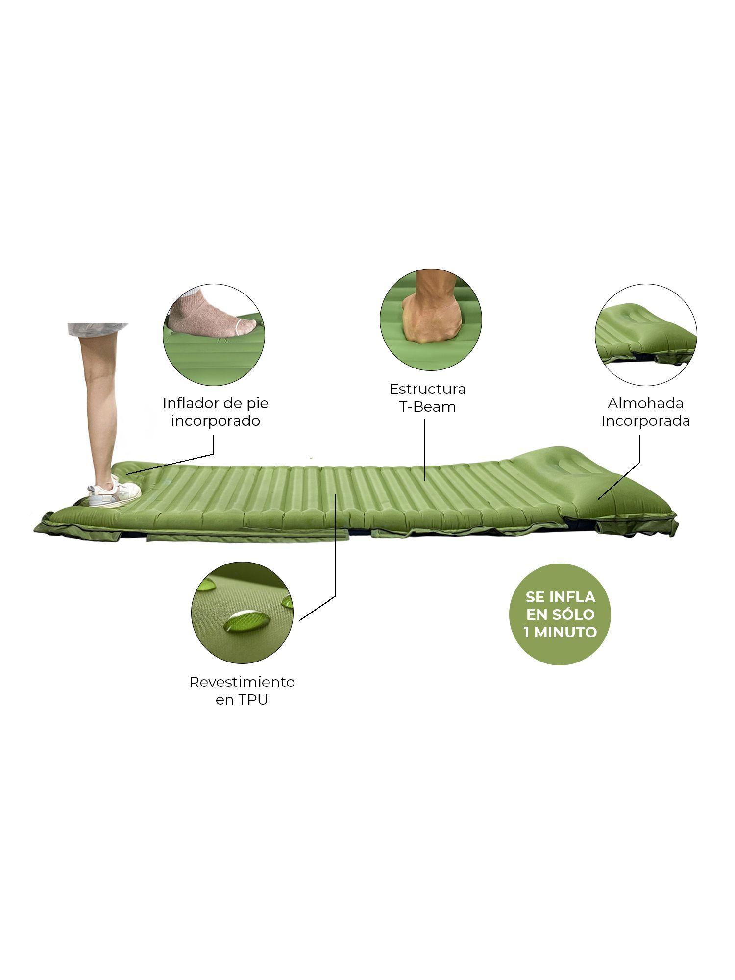 Catre con Colchón Inflable Kano Cama Para Camping Plegable-3