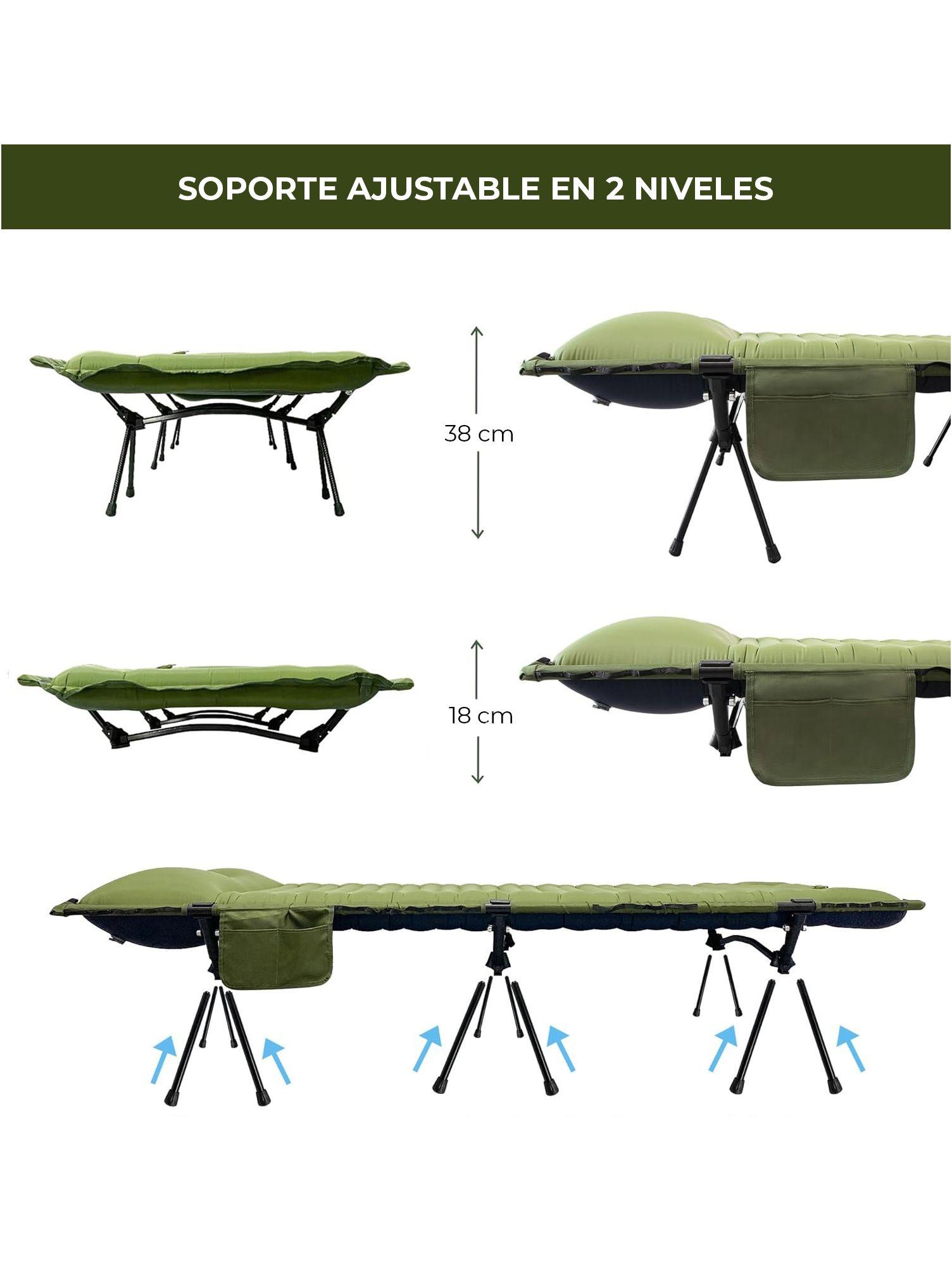 Catre con Colchón Inflable Kano Cama Para Camping Plegable-4