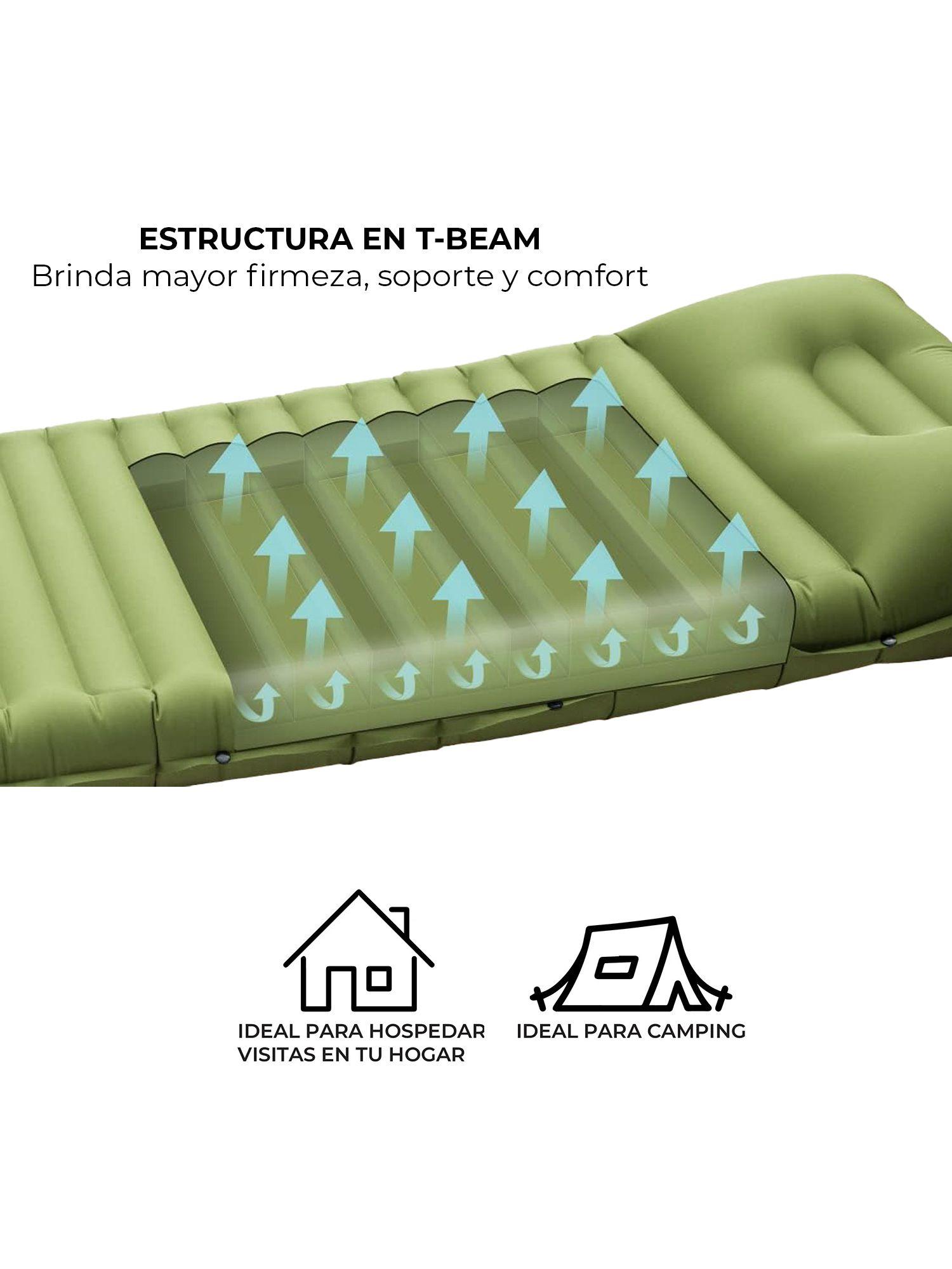 Catre con Colchón Inflable Kano Cama Para Camping Plegable-5