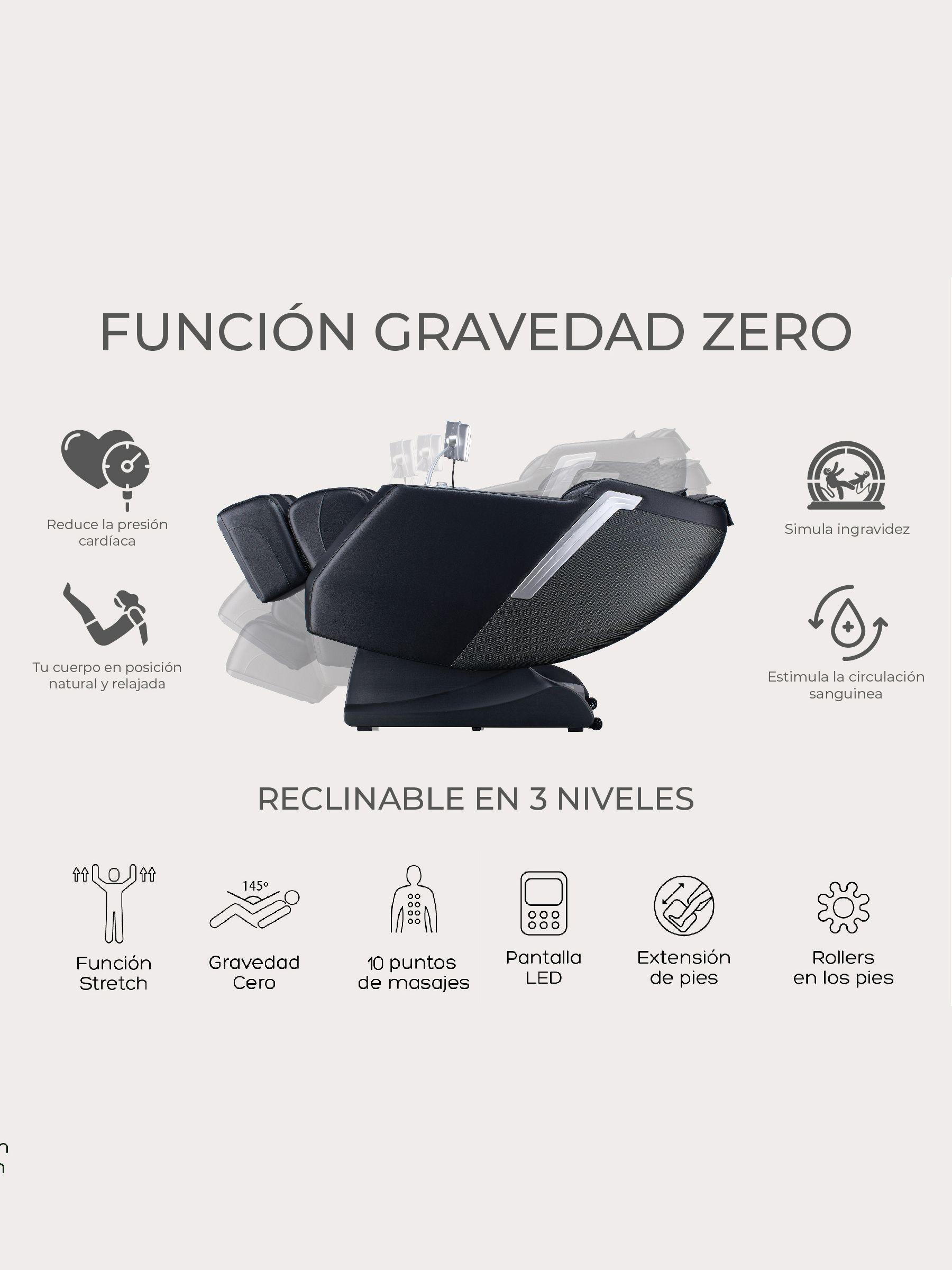 Sillón de Masajes R3000 Reclinable con Gravedad Zero Relan-3